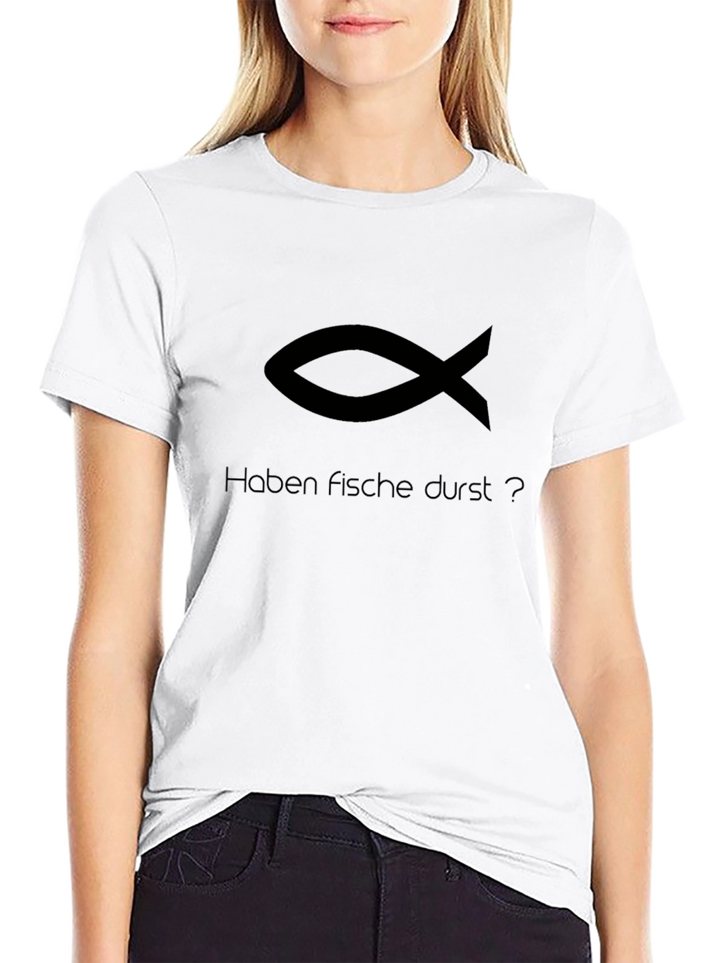 Black Fish Symbol T-Shirt - Haben Fische Durst?