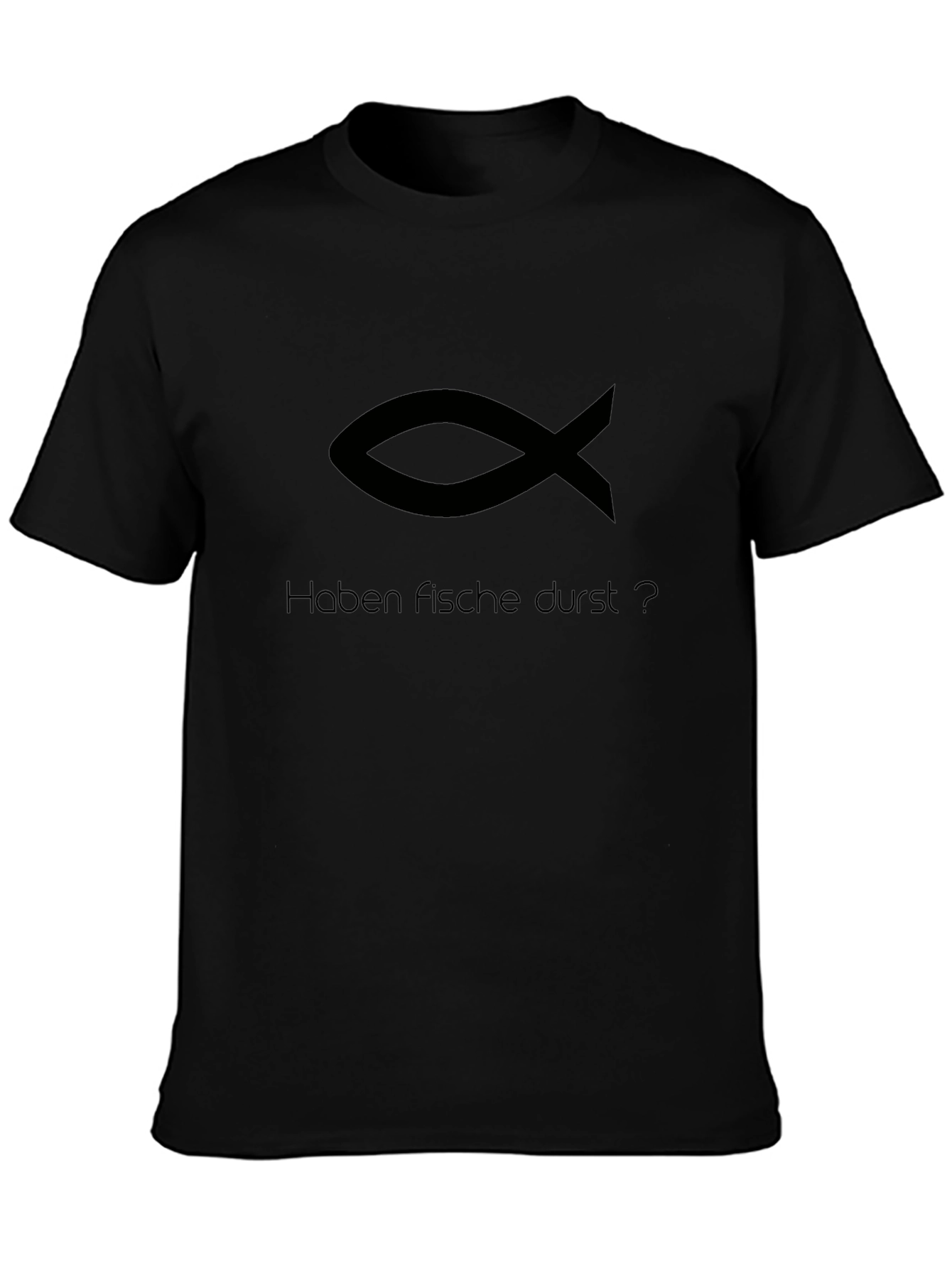 Black Fish Symbol T-Shirt - Haben Fische Durst?
