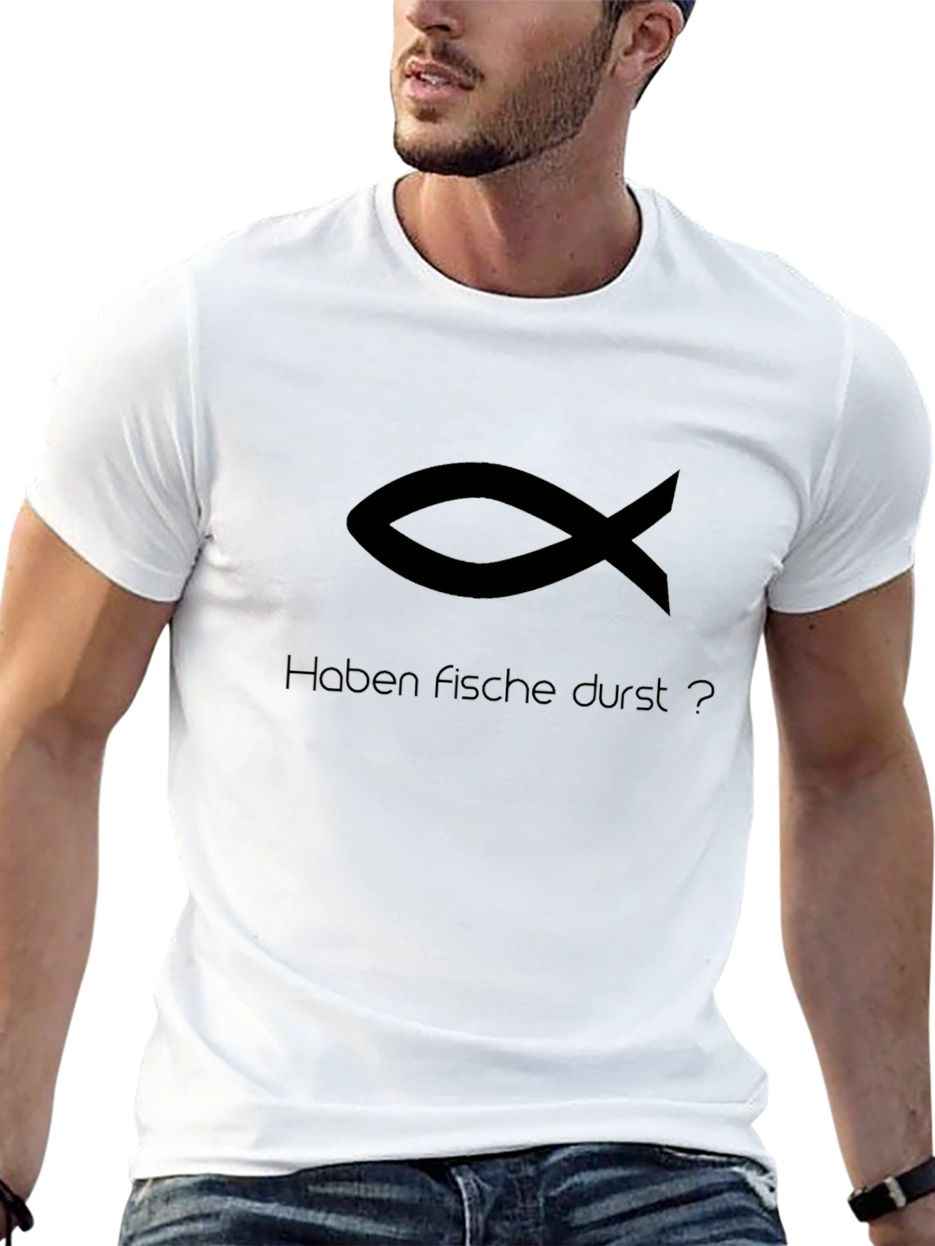 Black Fish Symbol T-Shirt - Haben Fische Durst?