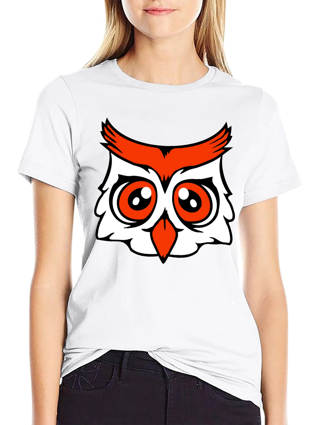 Owl Graphic Tee - Black Cotton Blend