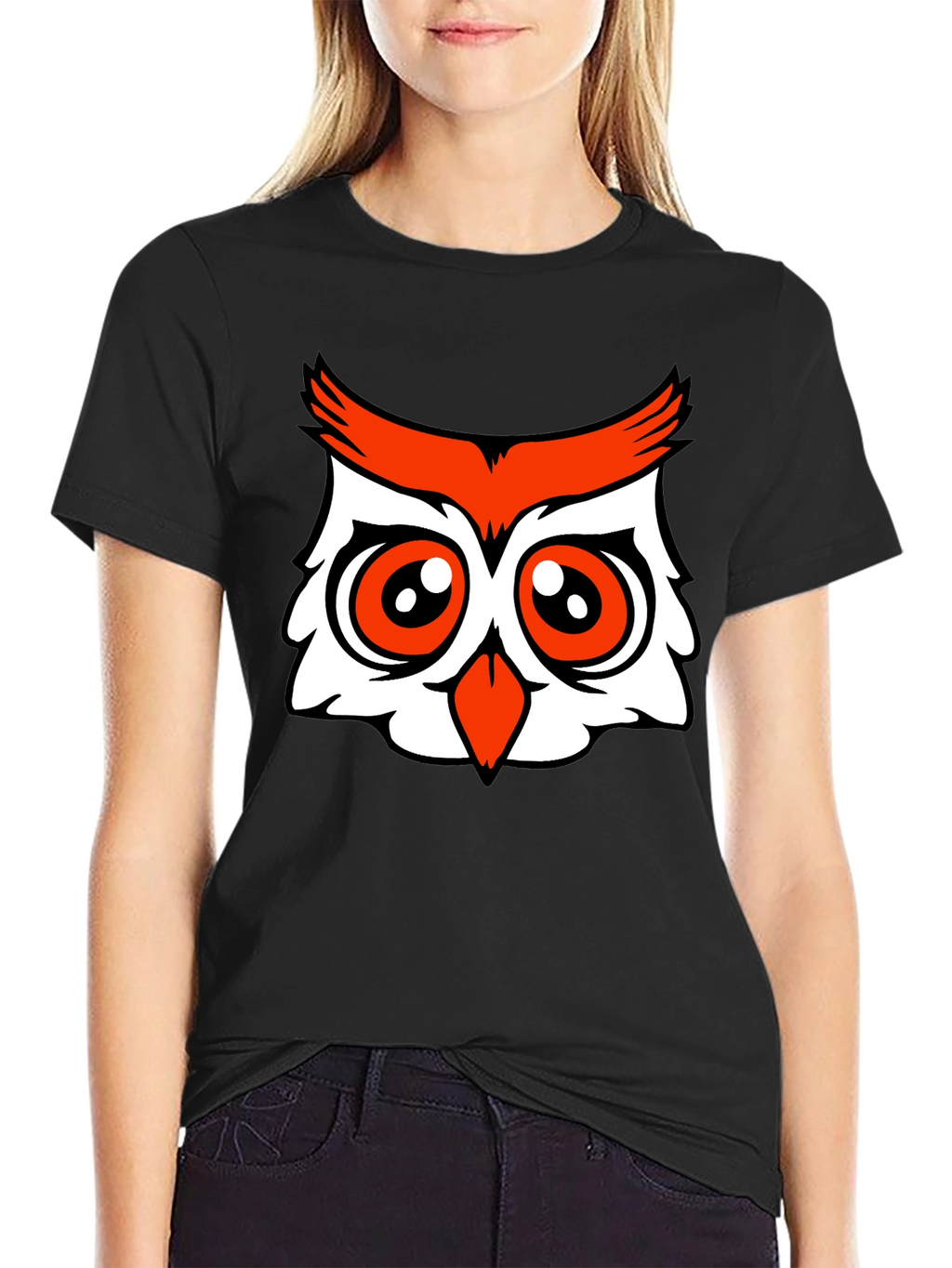 Owl Graphic Tee - Black Cotton Blend