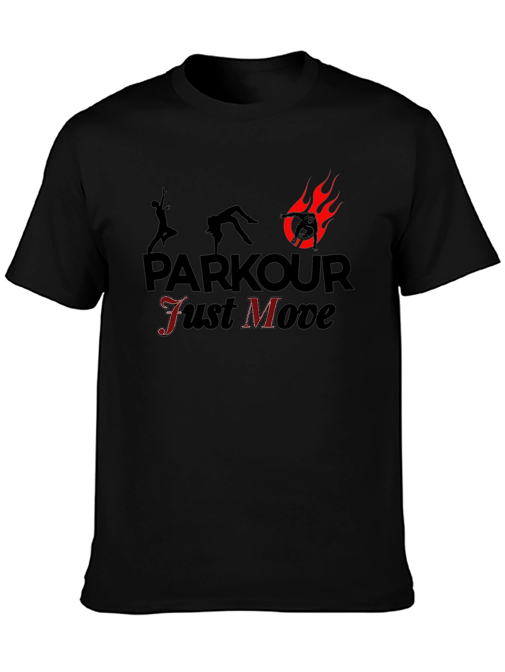 Parkour Just Move Black T-Shirt