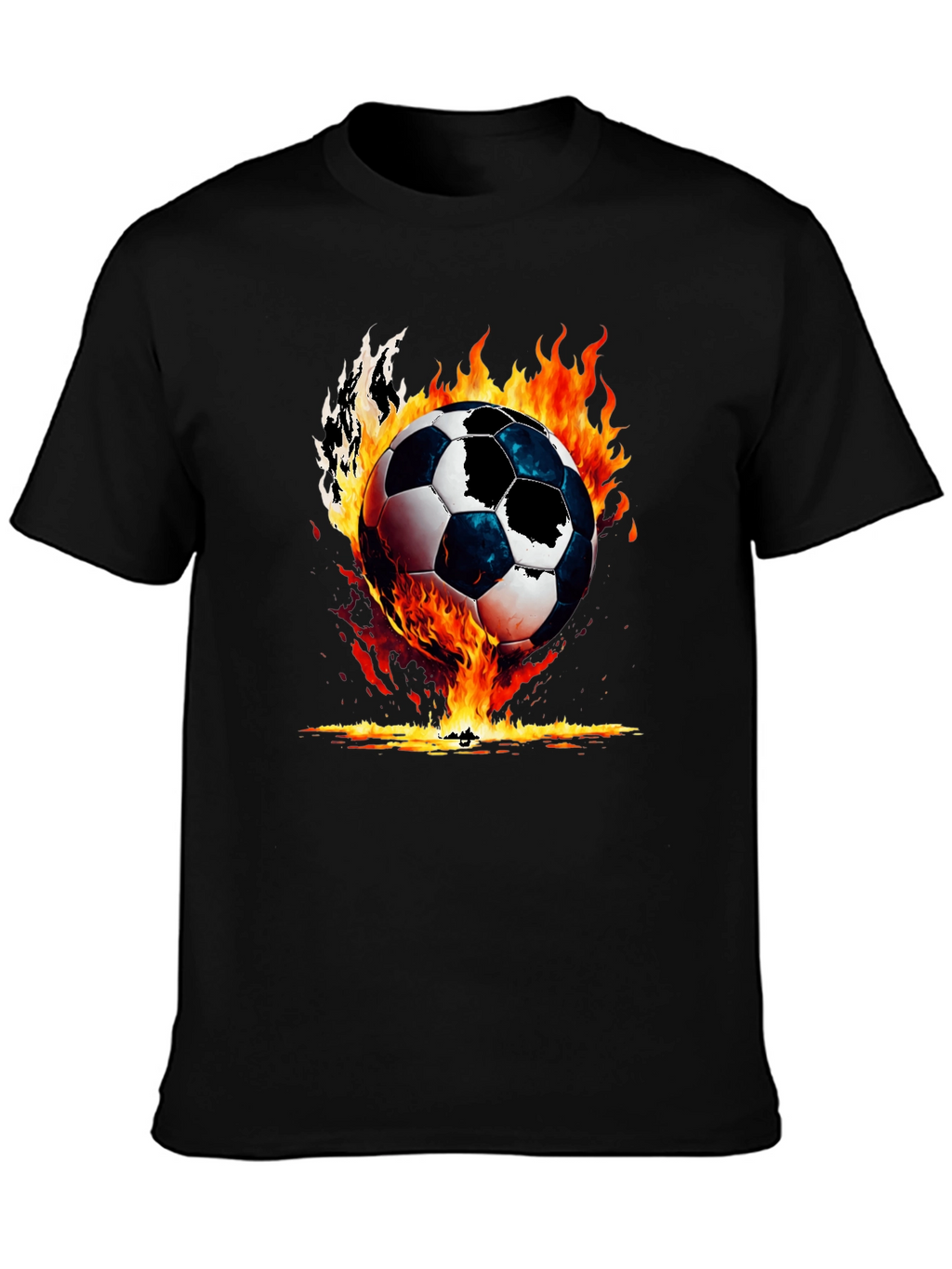 Fiery Soccer Ball Graphic Tee