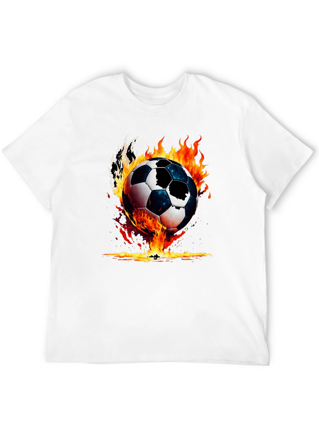 Fiery Soccer Ball Graphic Tee