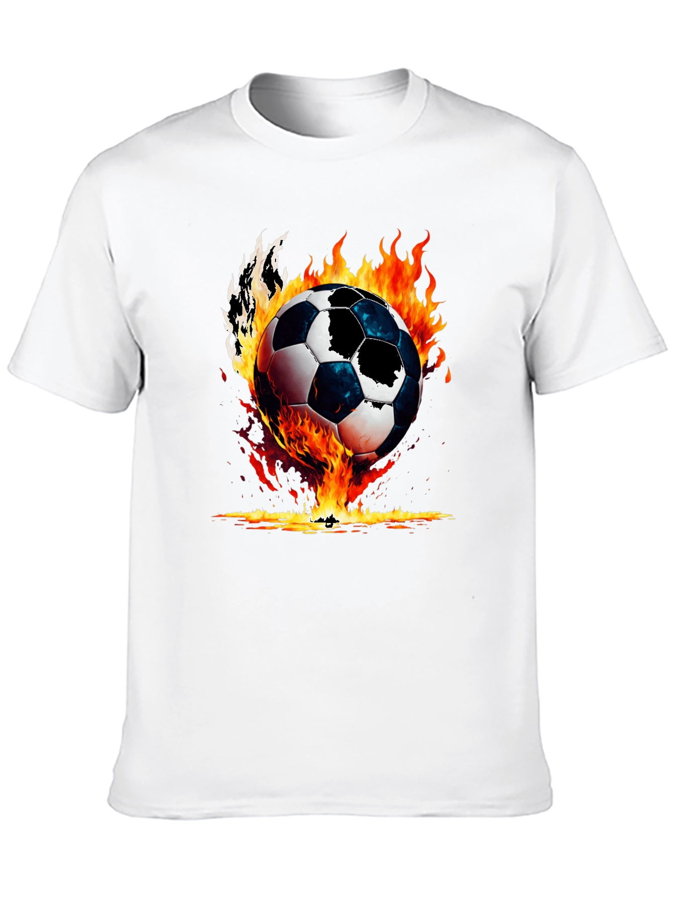 Fiery Soccer Ball Graphic Tee