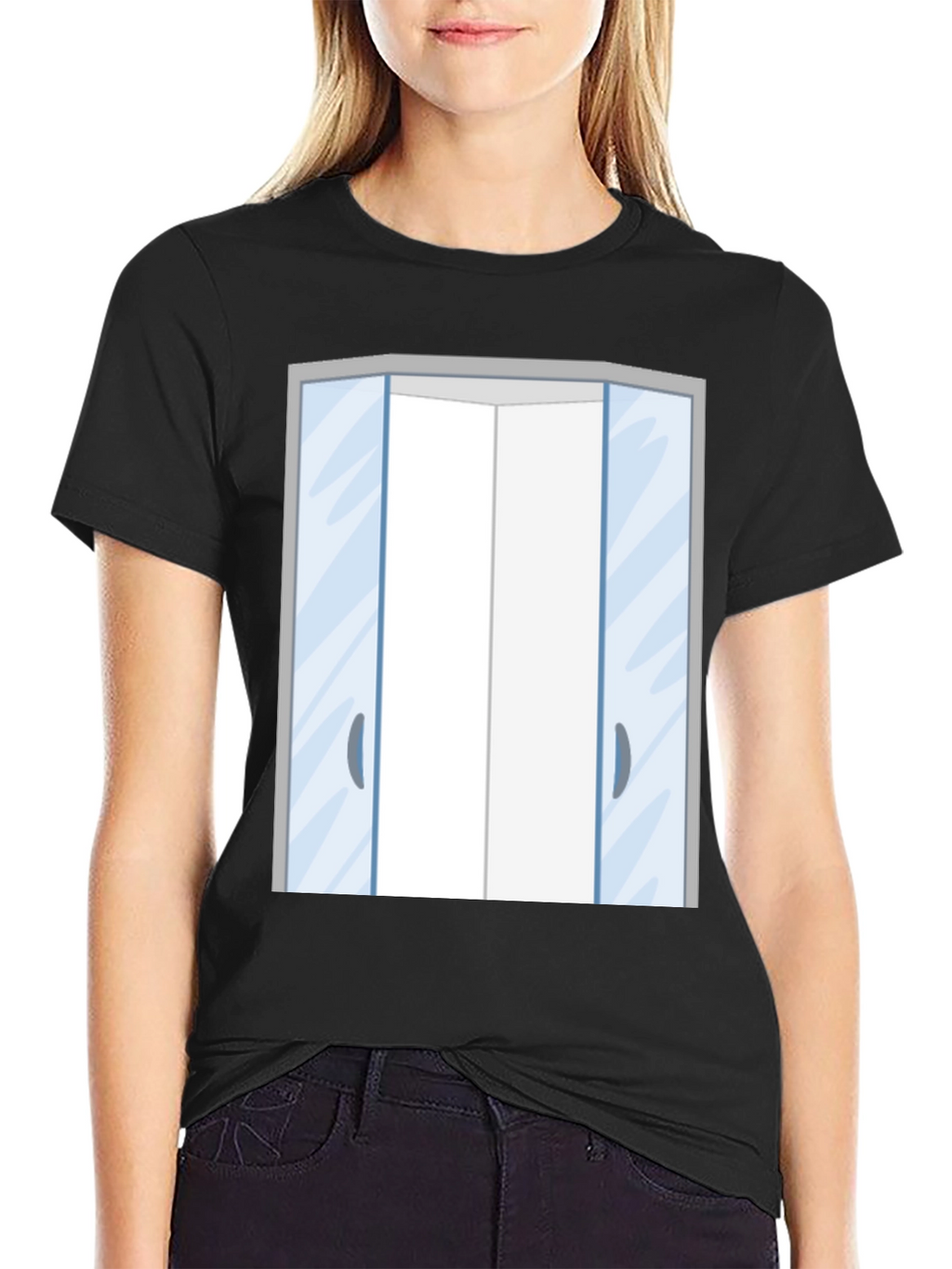 Elevator Doors Graphic T-Shirt - Black