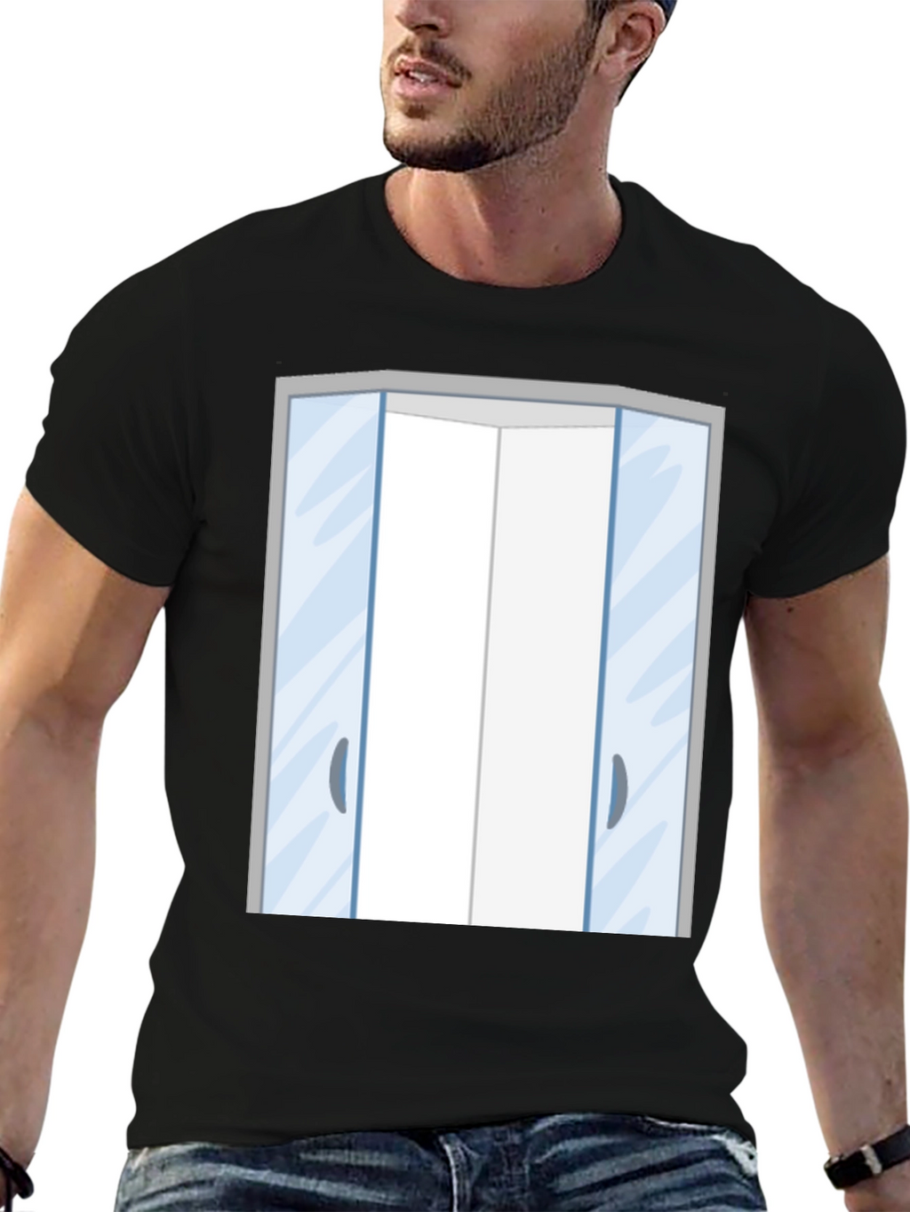 Elevator Doors Graphic T-Shirt - Black
