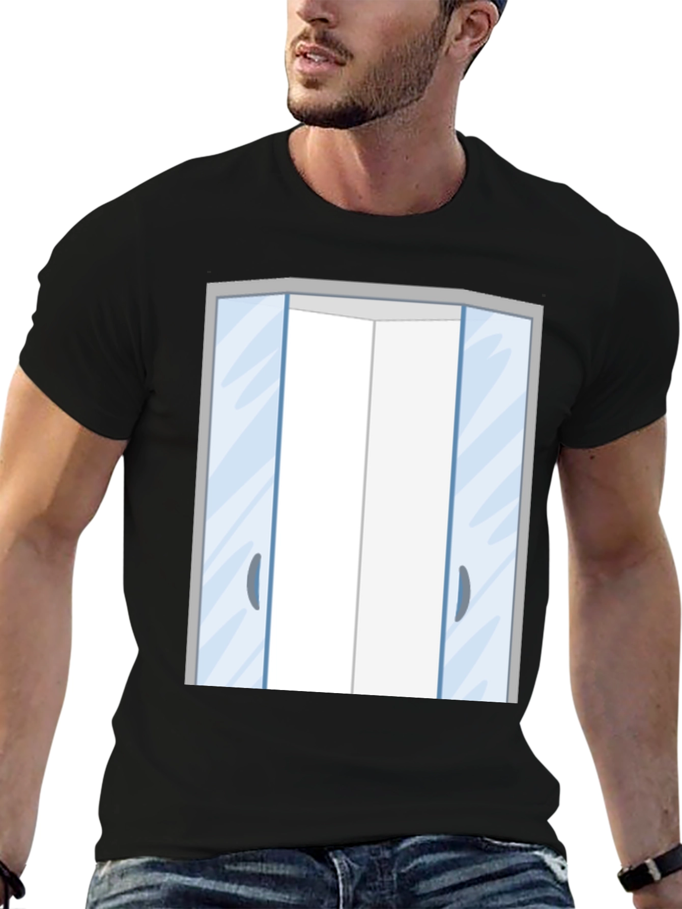 Elevator Doors Graphic T-Shirt - Black