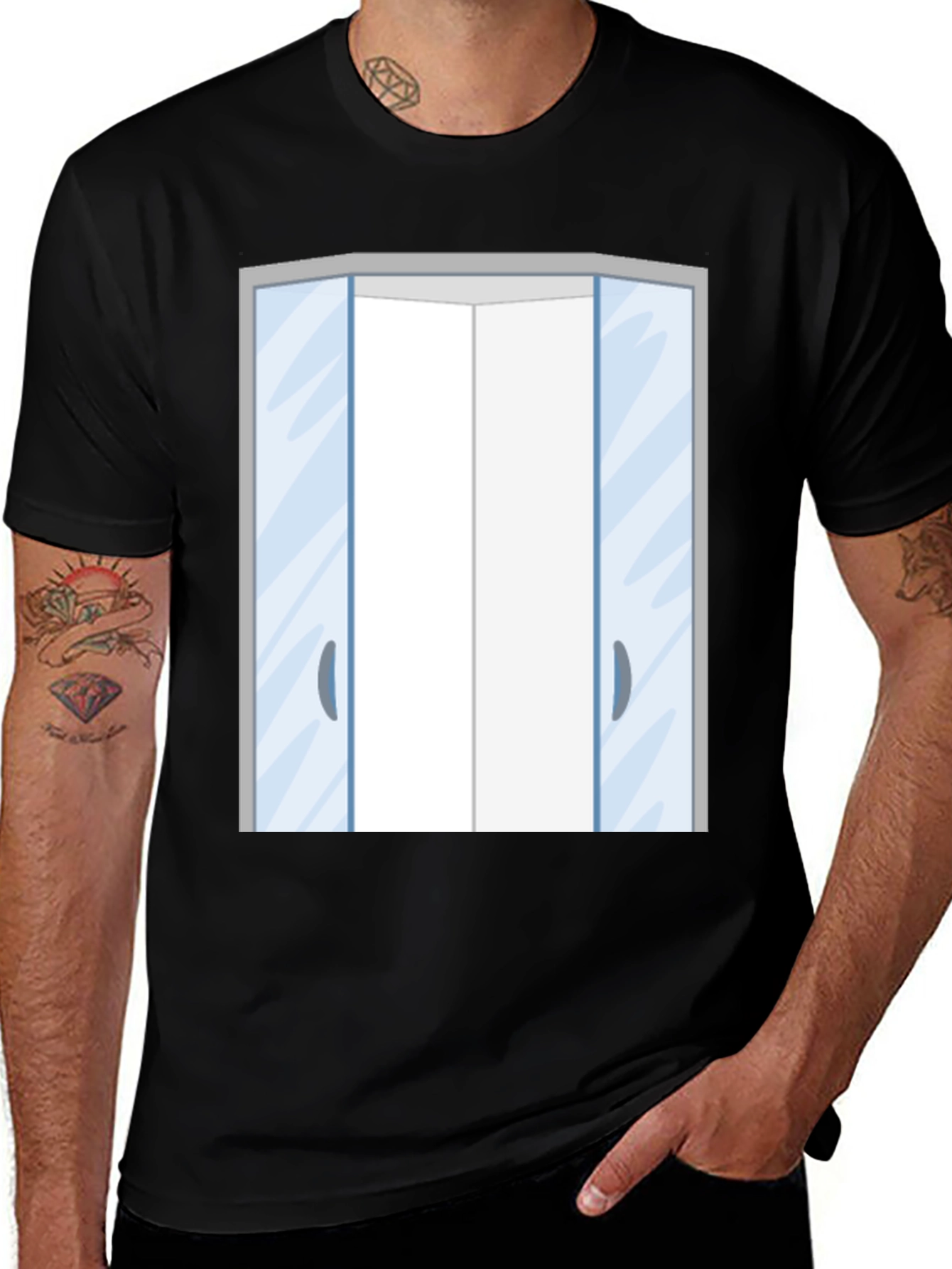 Elevator Doors Graphic T-Shirt - Black