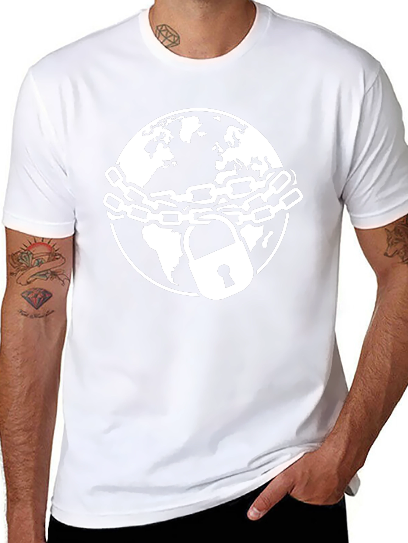 Chained Earth Graphic Tee - Black