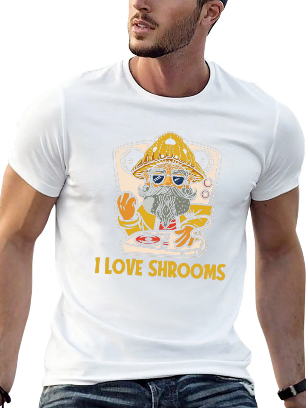 I Love Shrooms T-Shirt - DJ Mushroom Graphic Tee