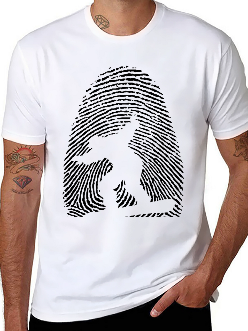 Fingerprint Surfer Graphic Tee - Unique Design