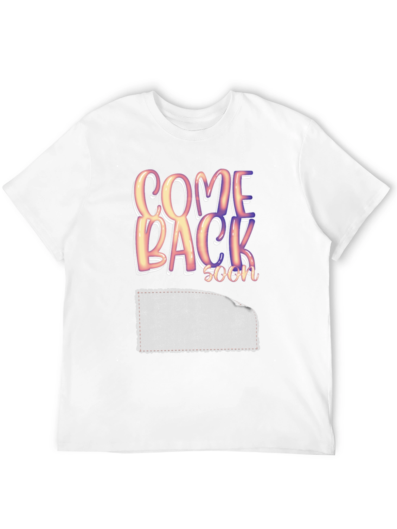 Come Back Soon Graphic Print Black T-Shirt