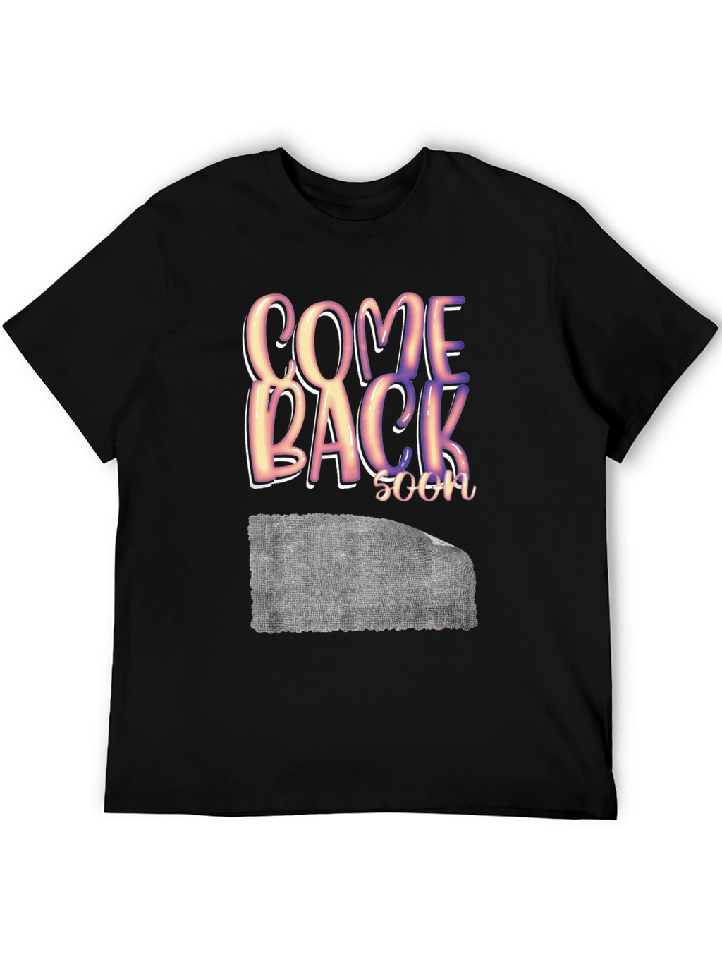 Come Back Soon Graphic Print Black T-Shirt