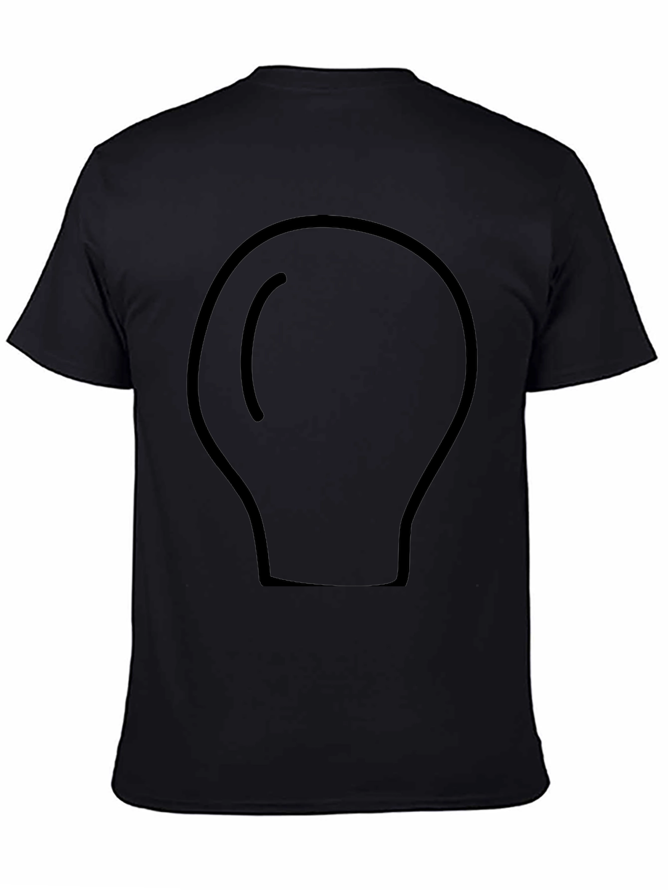 Minimalist Black T-Shirt with Abstract Light Bulb Design