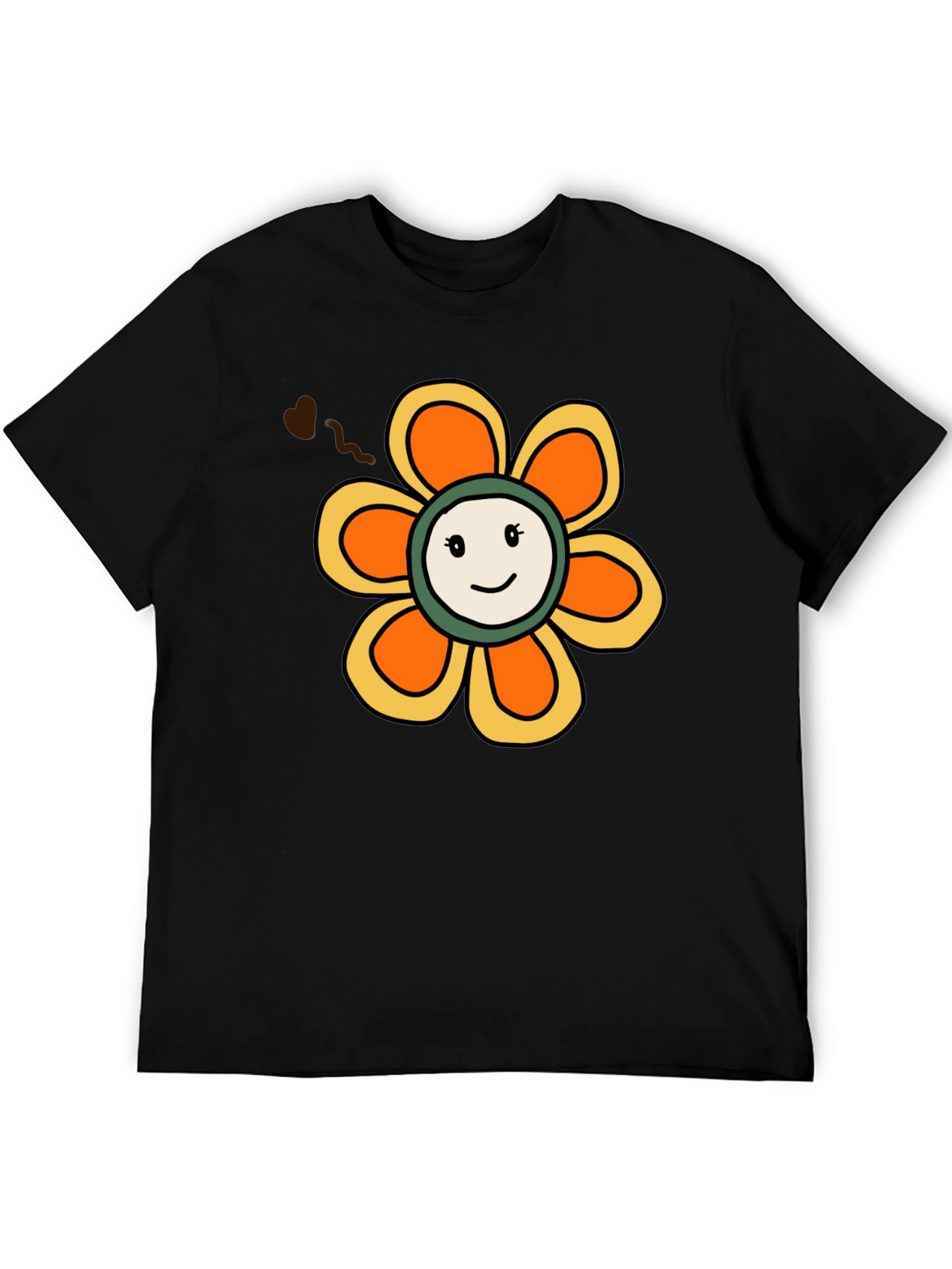 Retro Smiley Face Flower Graphic T-Shirt