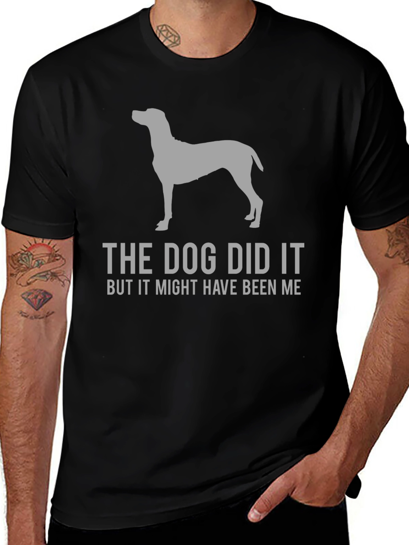 The Dog Did It Funny Graphic T-Shirt