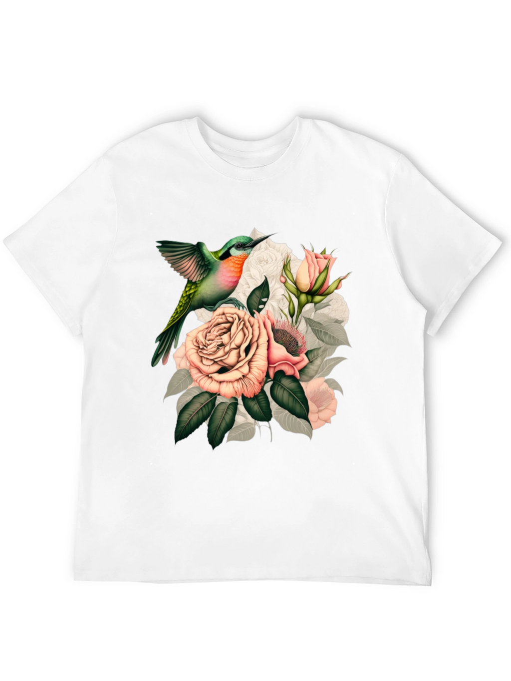 Hummingbird & Roses Graphic T-Shirt