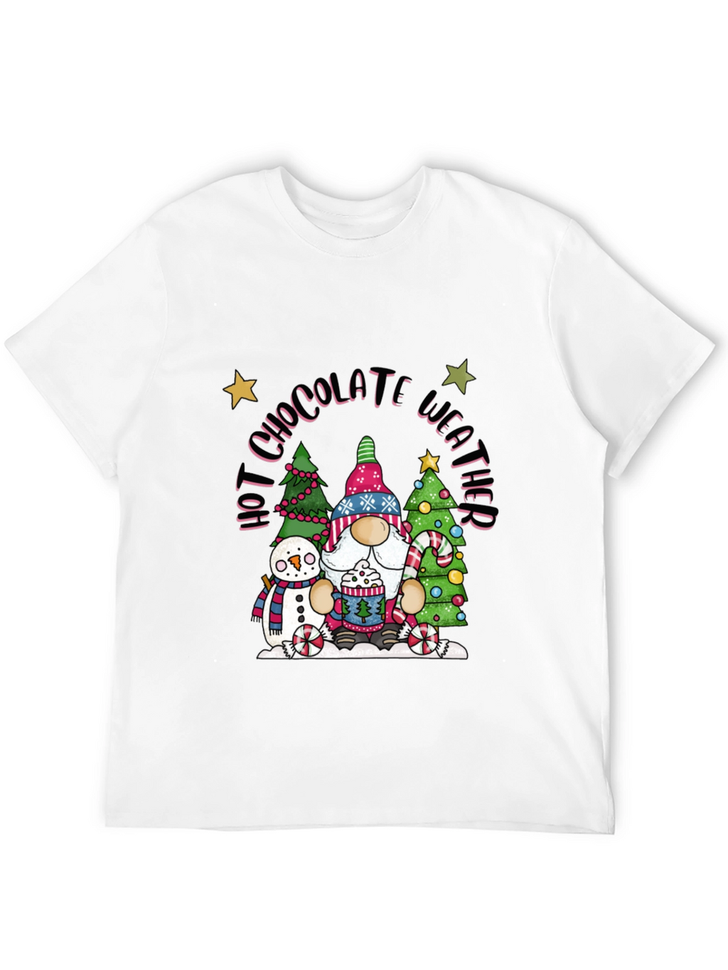 Hot Chocolate Weather Gnome T-Shirt - Winter Holiday Tee