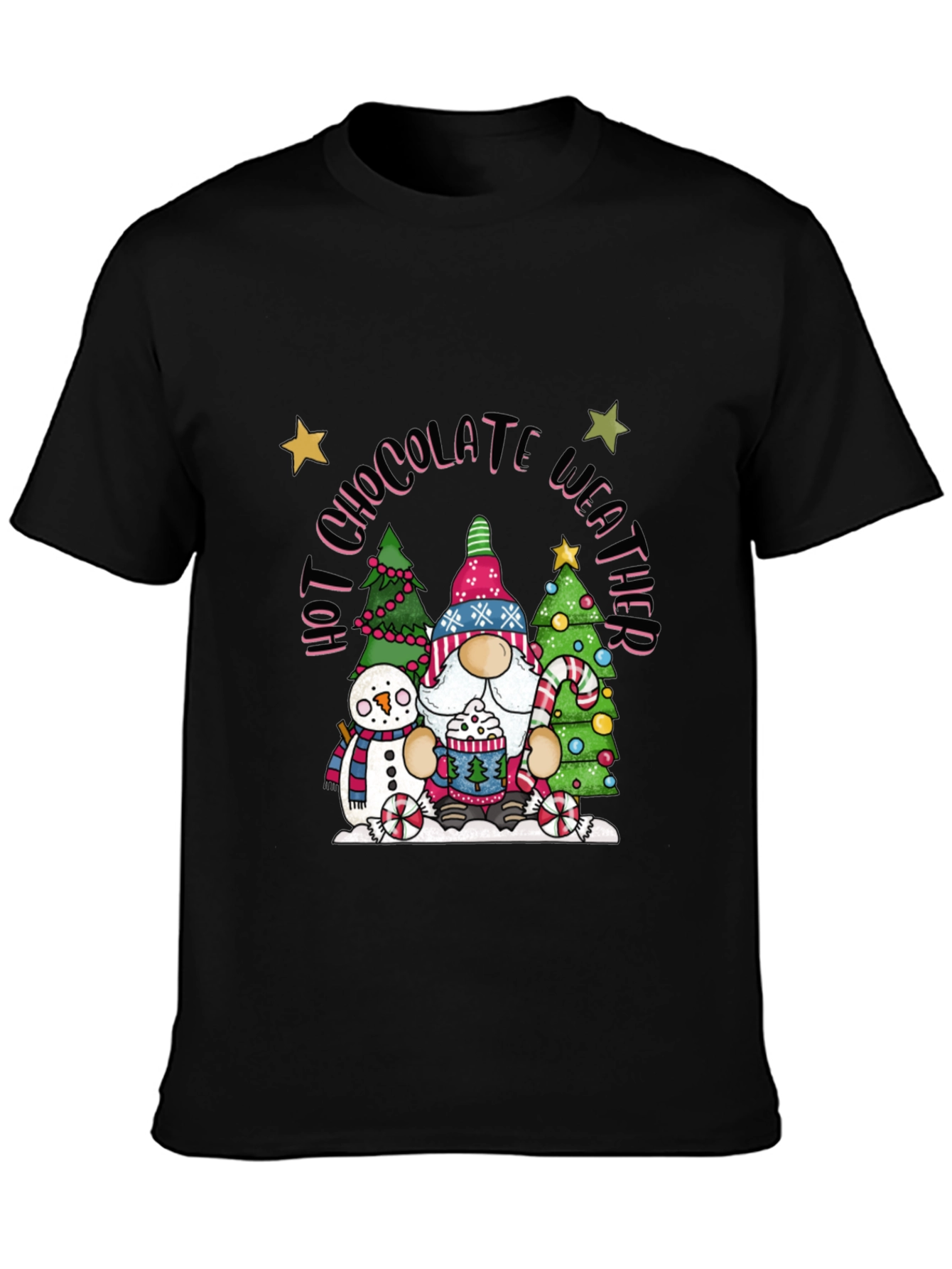 Hot Chocolate Weather Gnome T-Shirt - Winter Holiday Tee