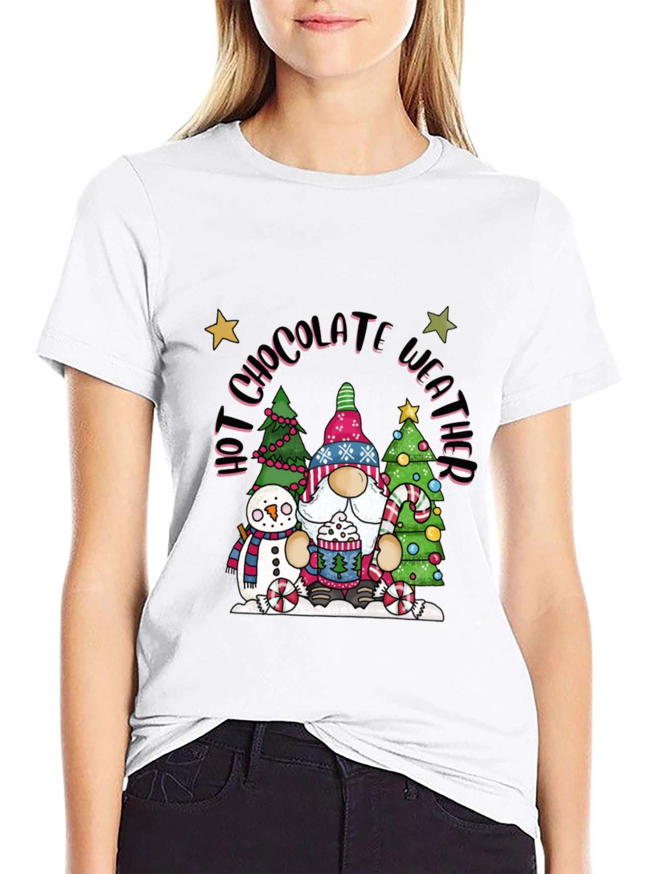 Hot Chocolate Weather Gnome T-Shirt - Winter Holiday Tee