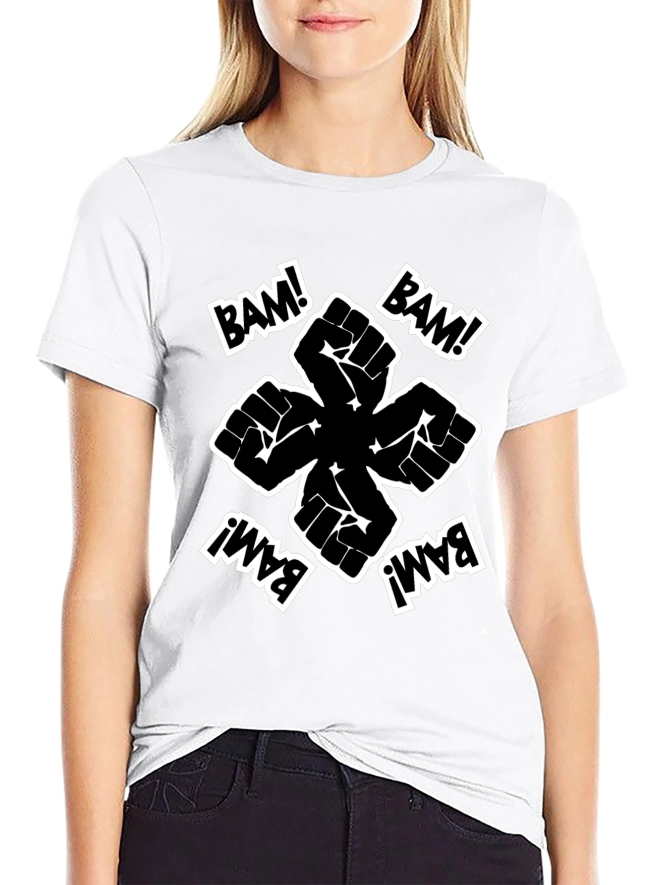 Bam! Fist Power Graphic Tee - Black