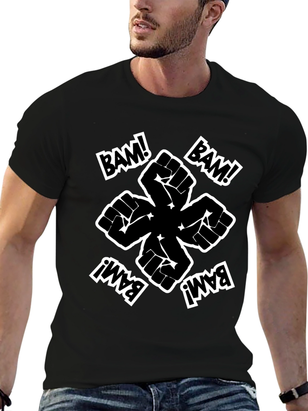 Bam! Fist Power Graphic Tee - Black