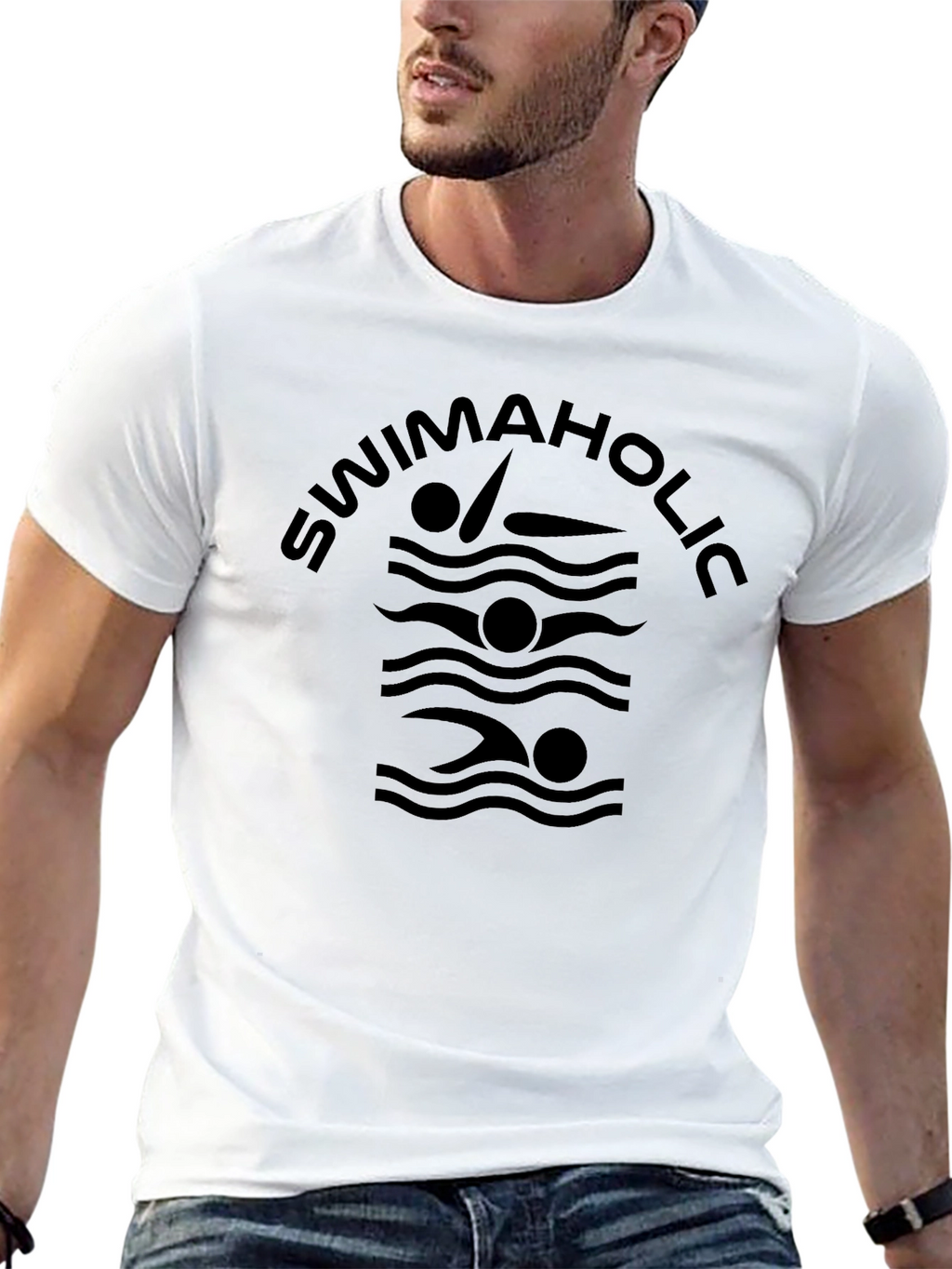 Swimaholic T-Shirt - Black