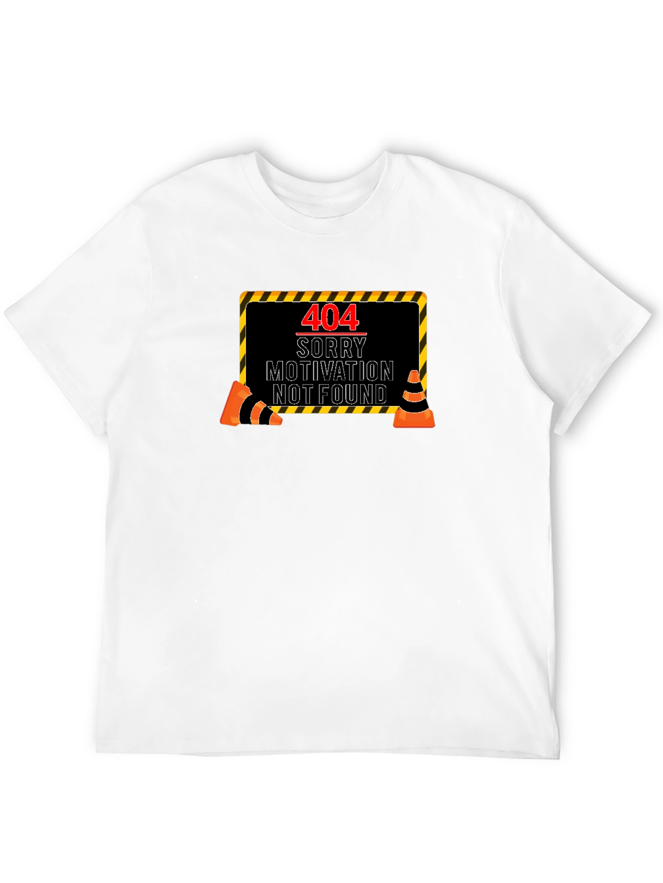 404 Motivation Not Found Black Graphic Tee