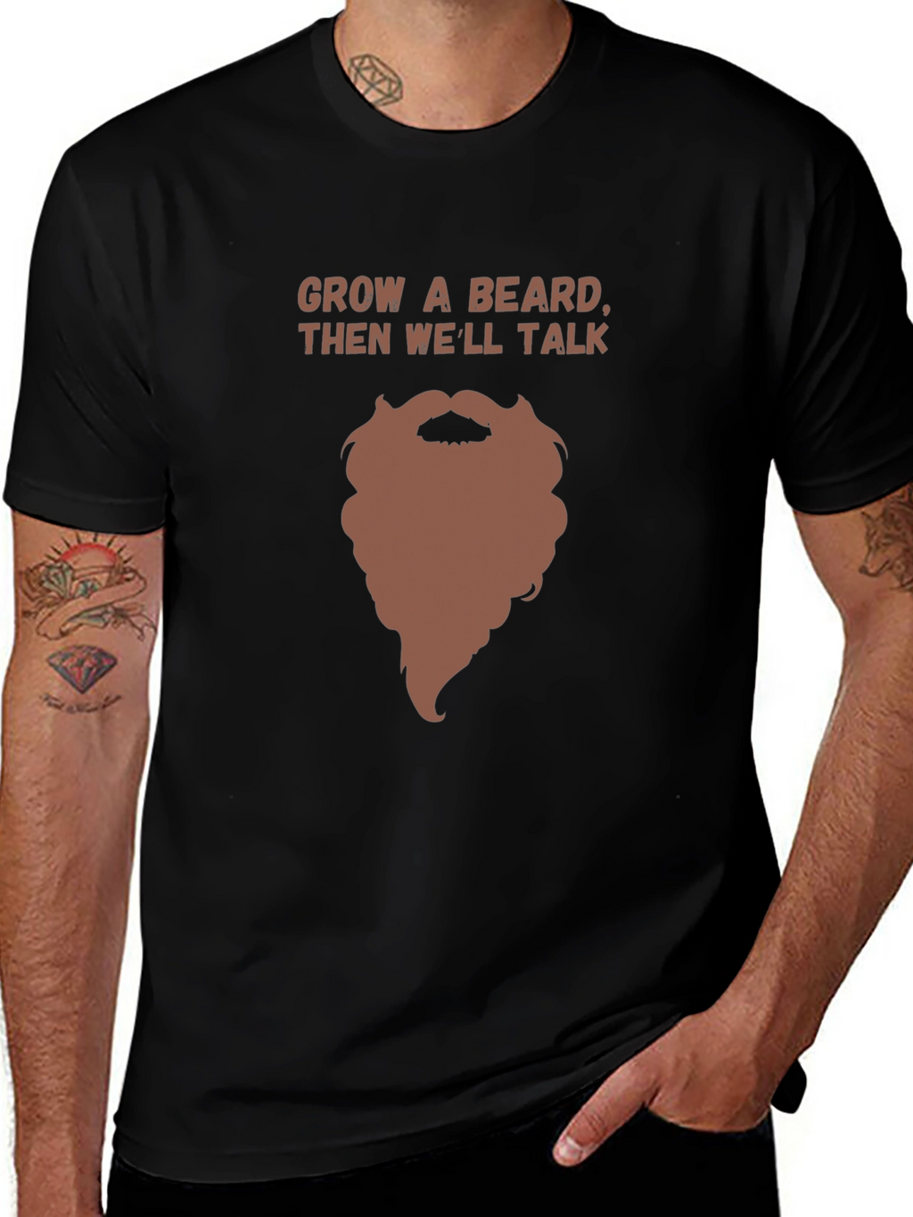 Grow a Beard Funny Graphic Tee