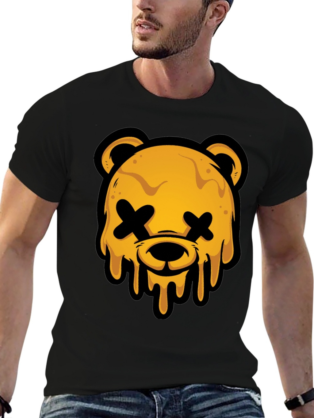Edgy Graphic Tee - Dripping Bear Head