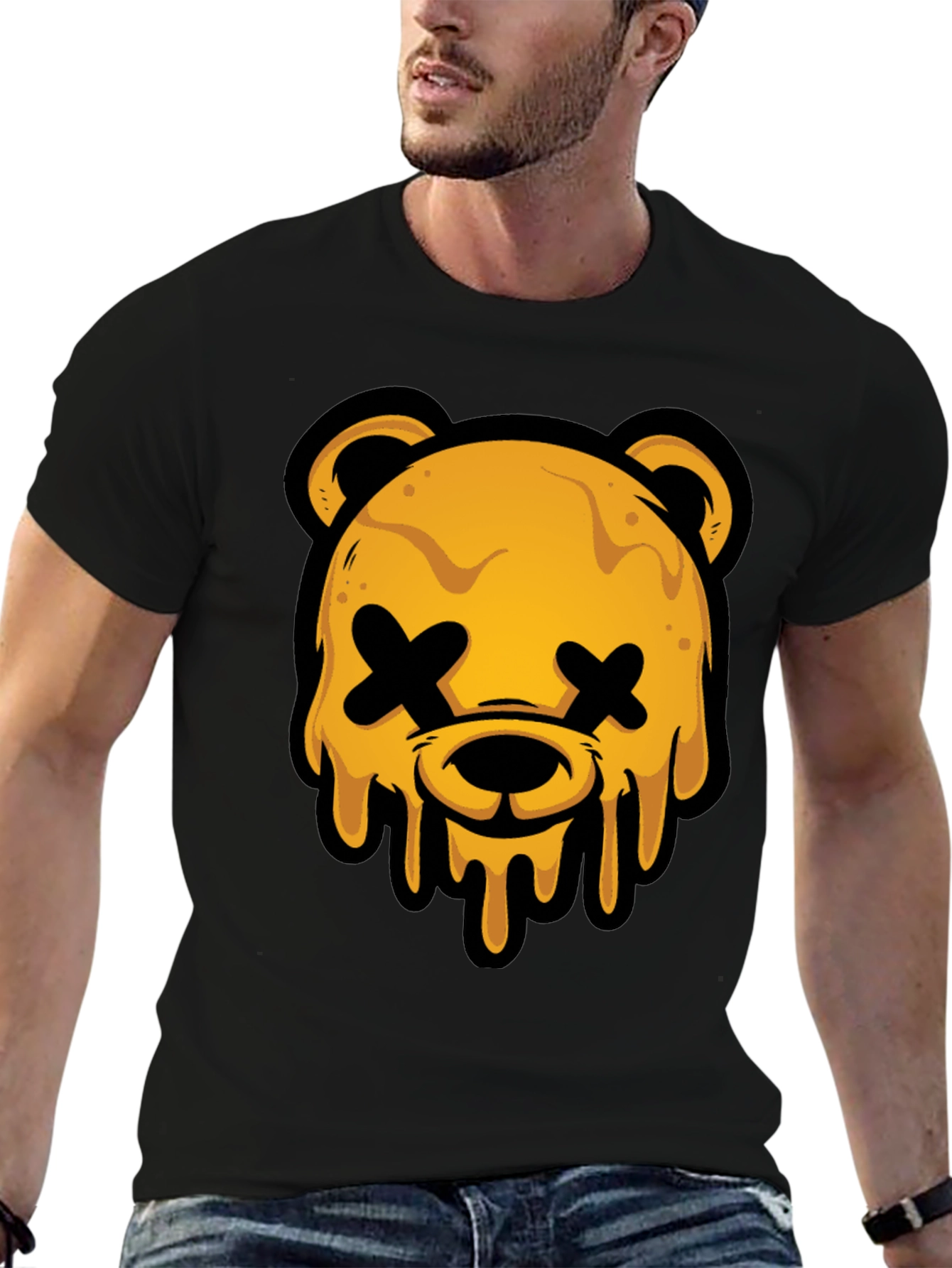 Edgy Graphic Tee - Dripping Bear Head