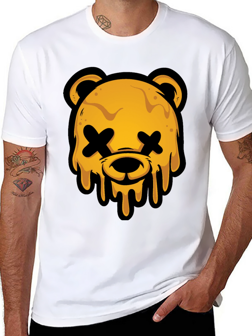 Edgy Graphic Tee - Dripping Bear Head
