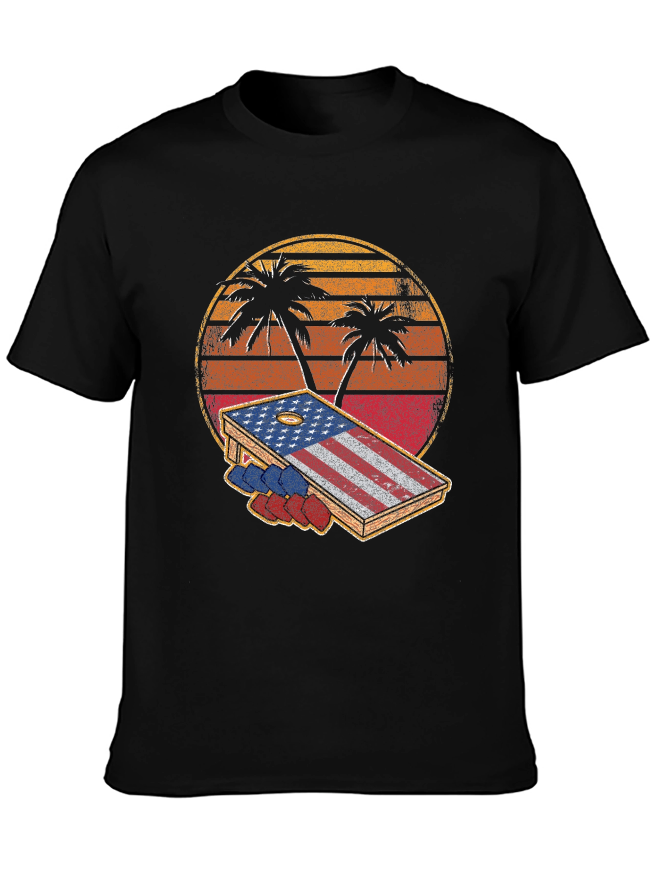 Patriotic Palm Tree Cornhole T-Shirt