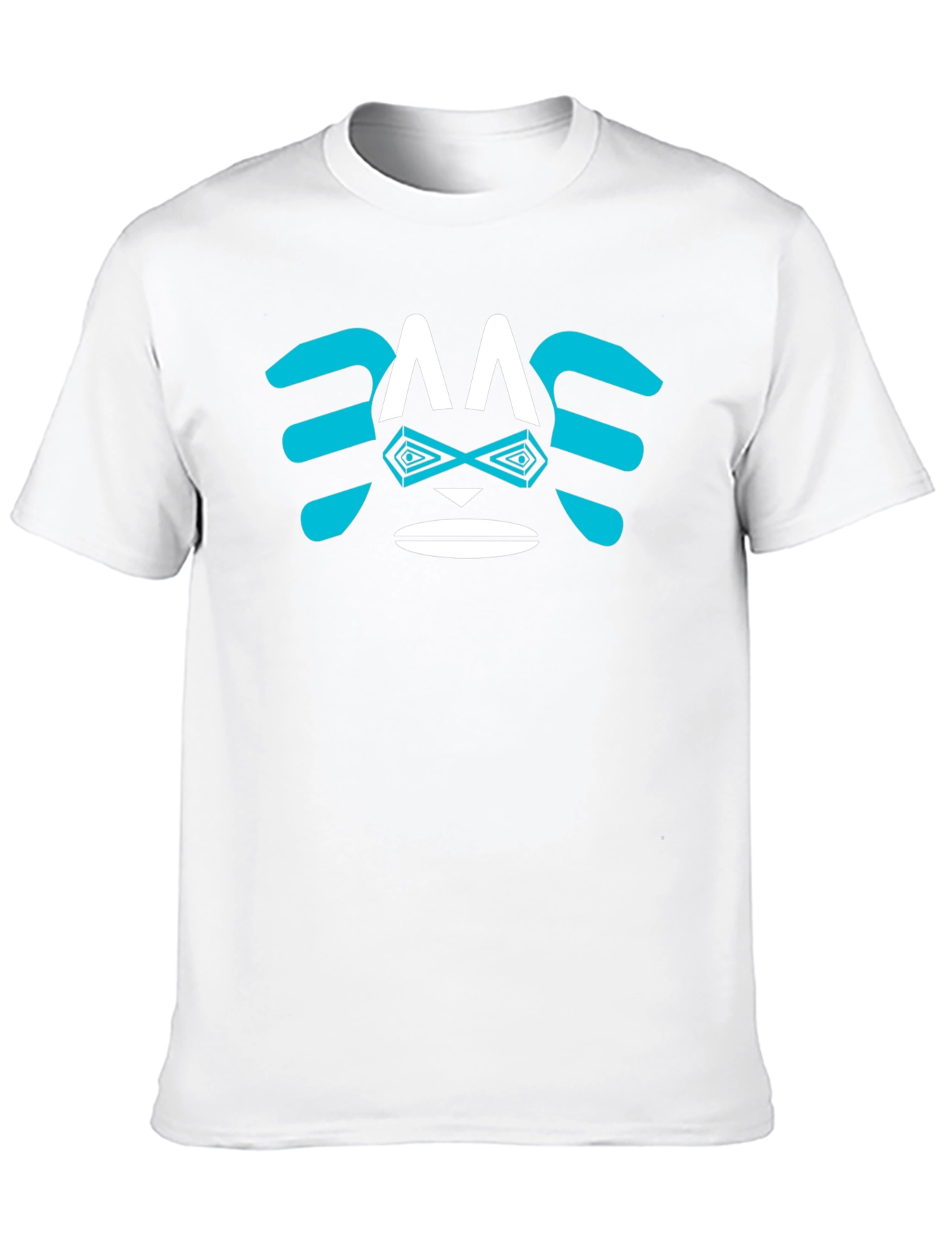 Abstract Face Graphic Tee - Trendy Casual Shirt