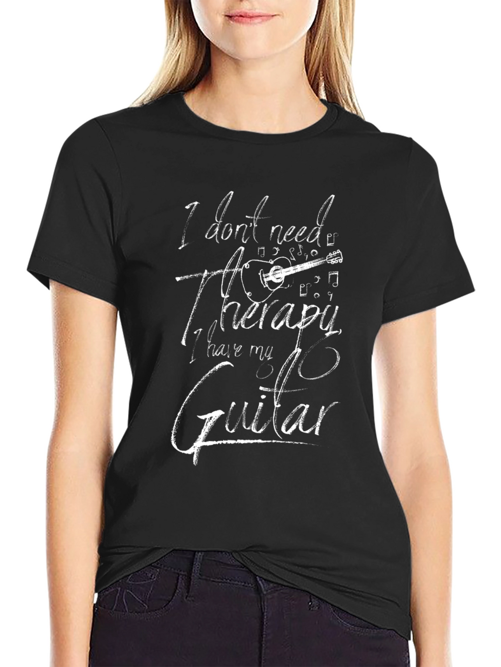 Guitar Therapy Graphic Tee - Musicians Black T-Shirt