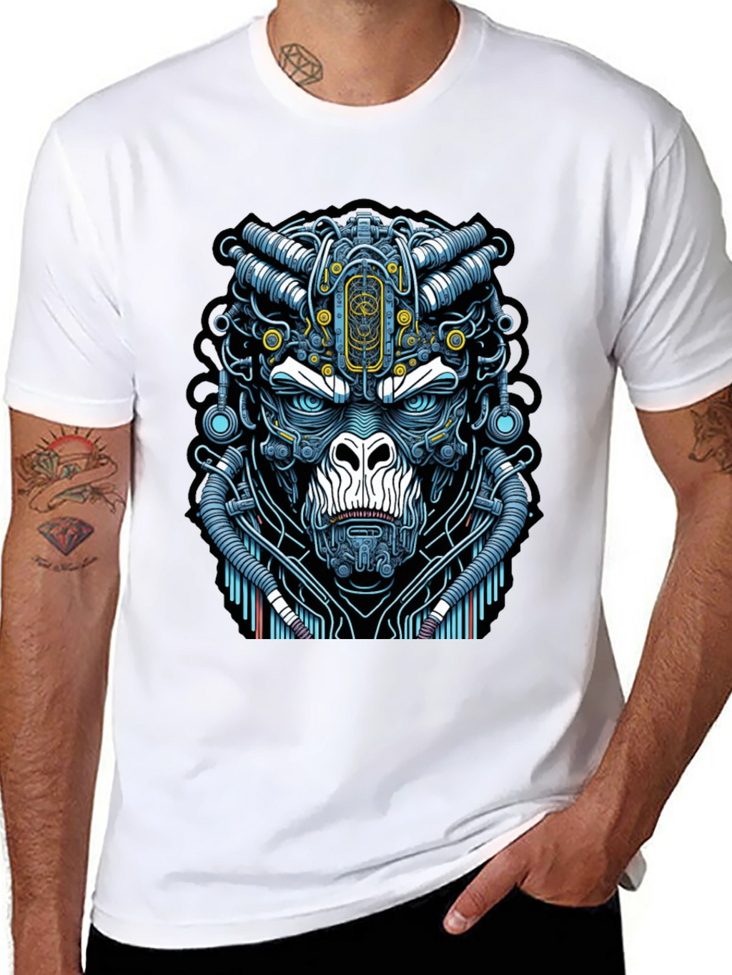 Cyber Gorilla T-Shirt - Unique Sci-Fi Ape Design