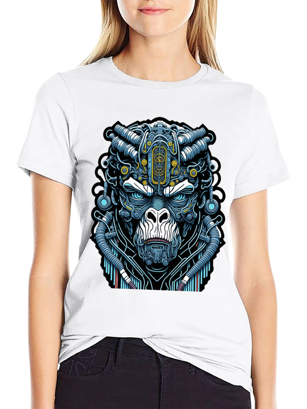 Cyber Gorilla T-Shirt - Unique Sci-Fi Ape Design