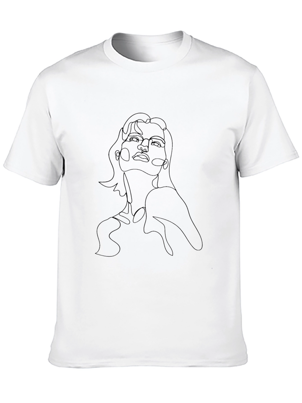 Minimalist Woman Portrait Black T-Shirt