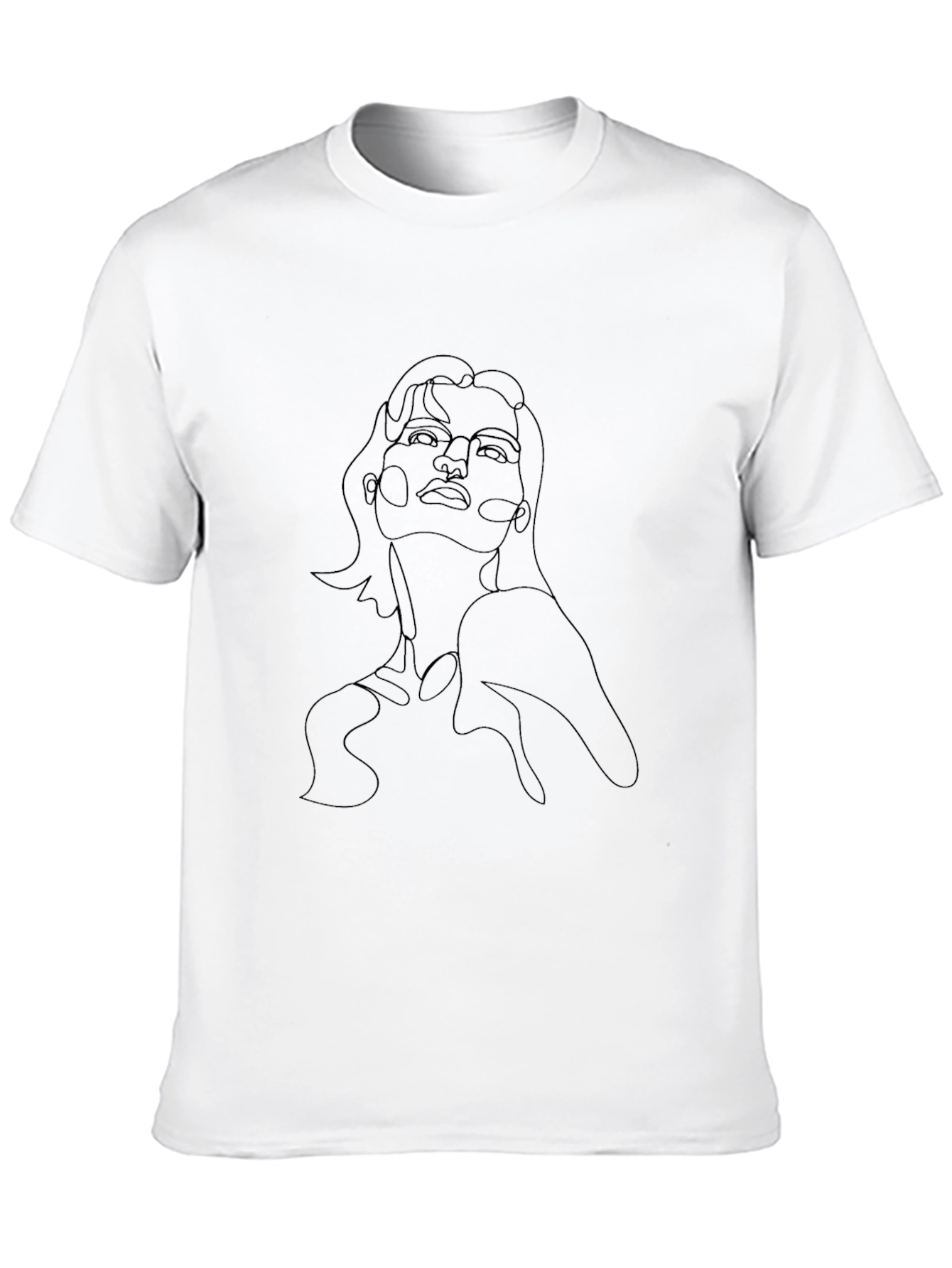 Minimalist Woman Portrait Black T-Shirt