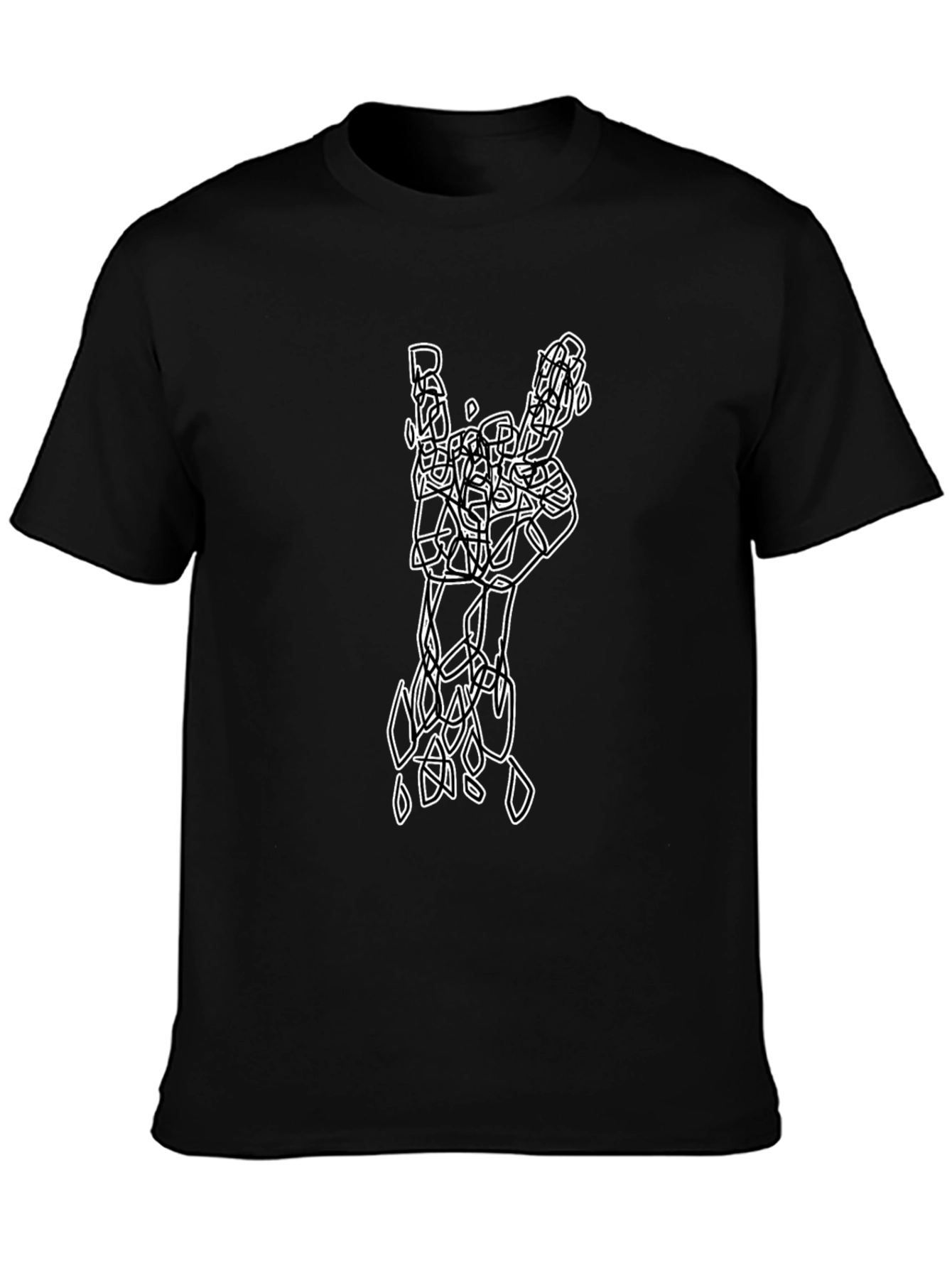 Abstract Rock On Hand Graphic T-Shirt