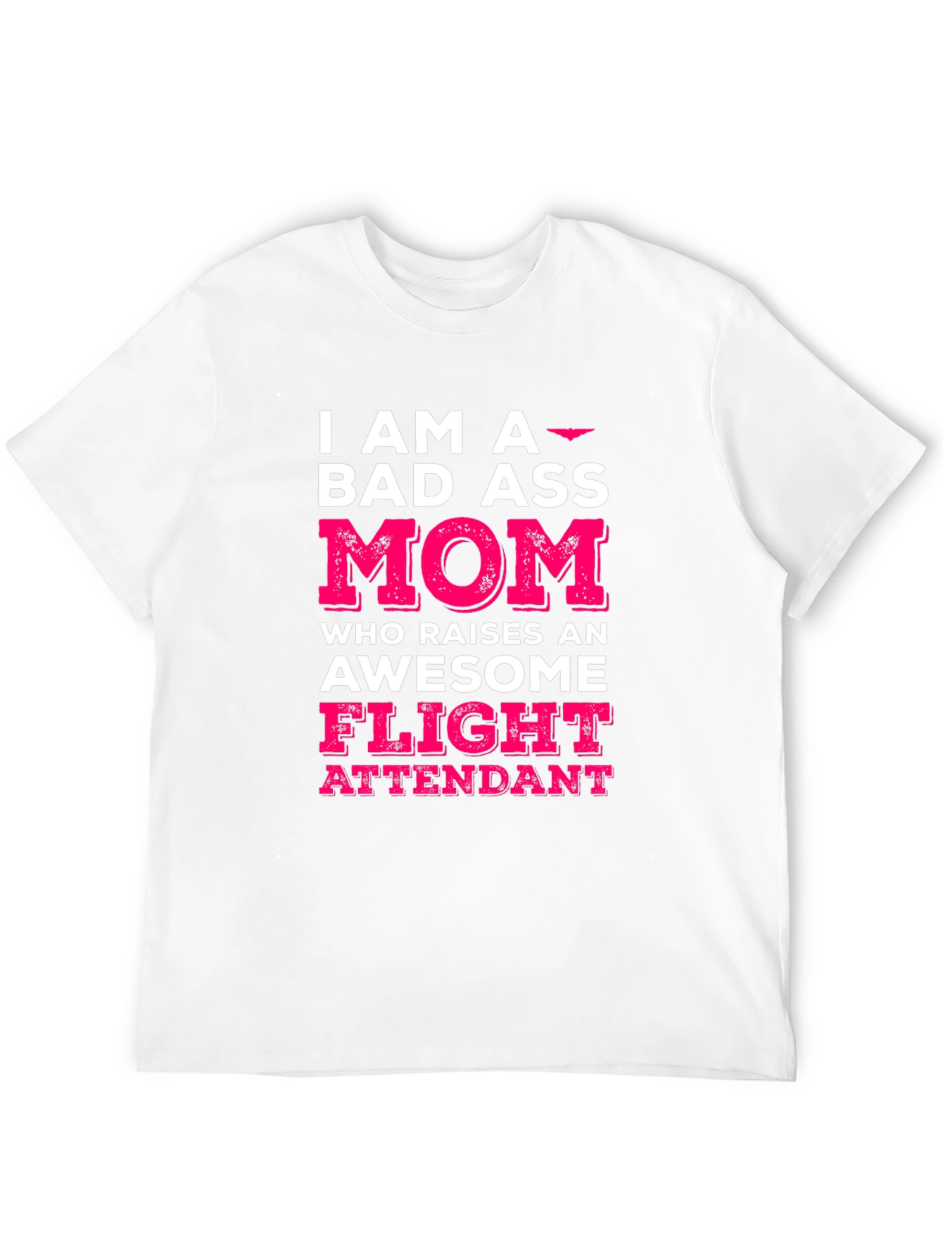 Bad Ass Mom Flight Attendant Graphic T-Shirt