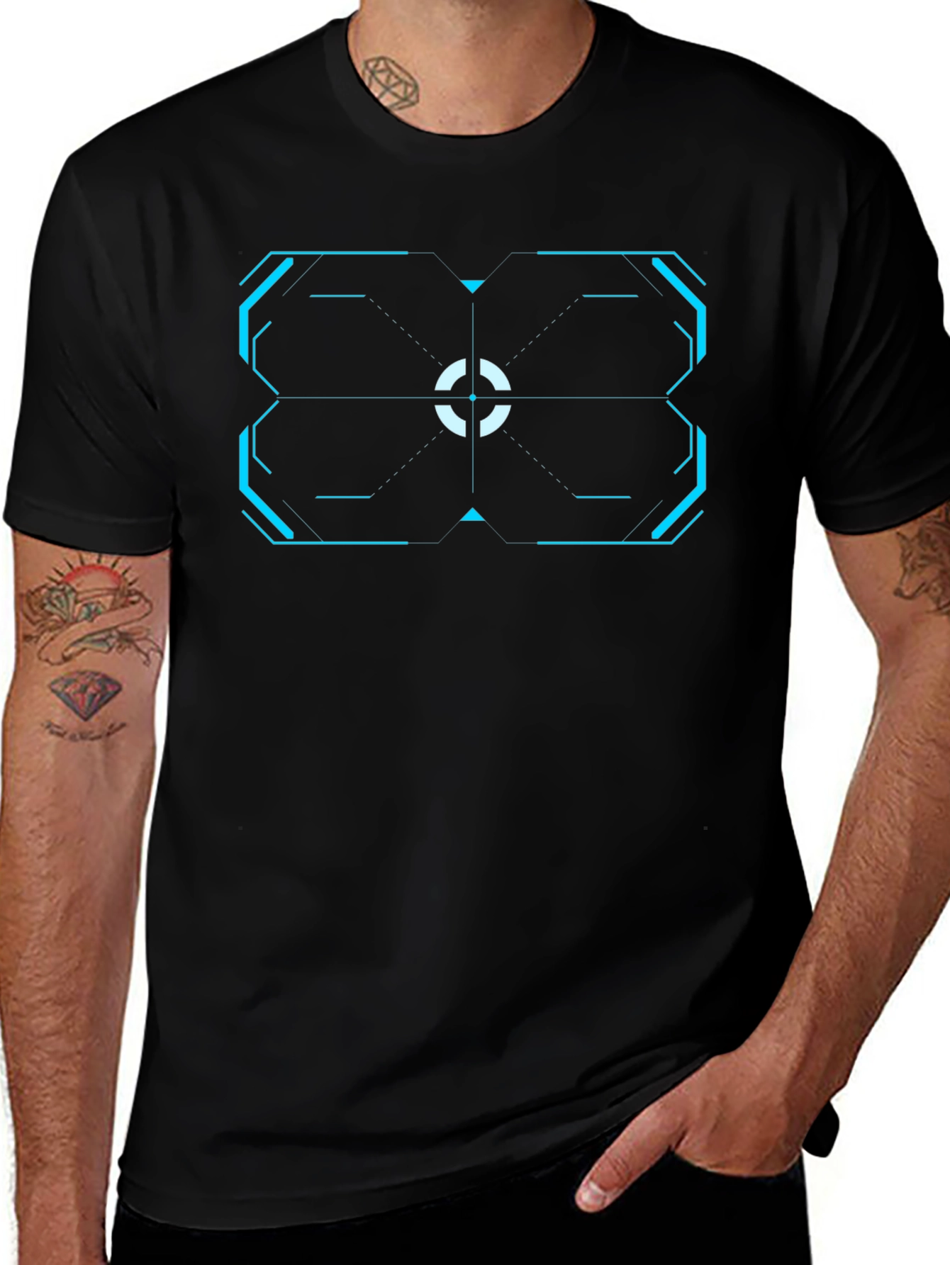 Cyberpunk Target T-Shirt - Black