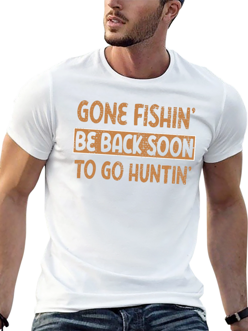 Gone Fishing Be Back Soon Mens Tee