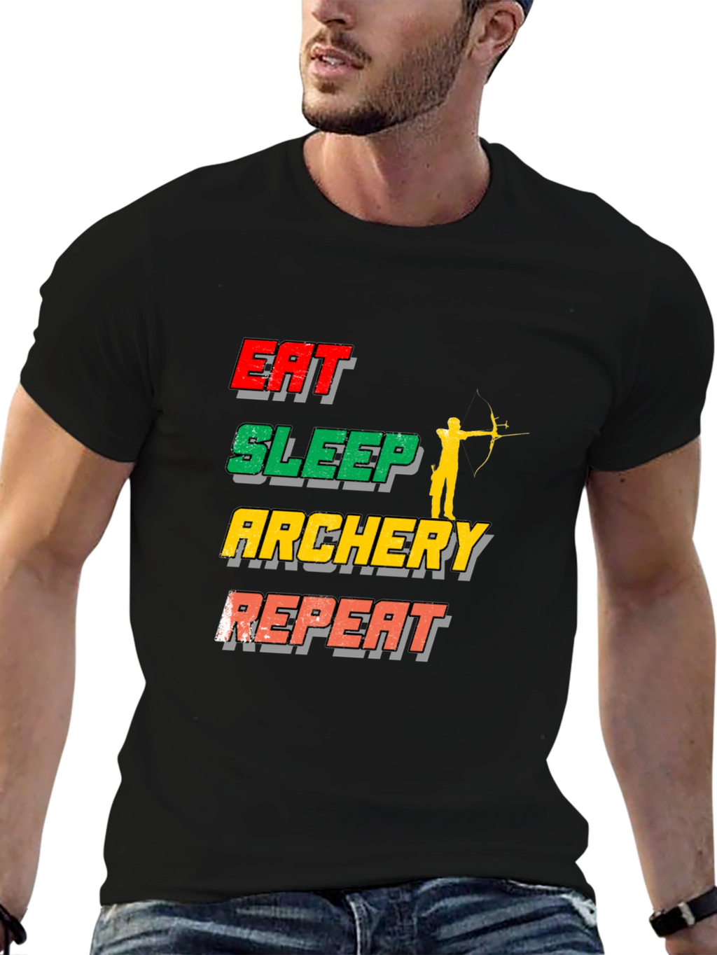 Eat Sleep Archery Repeat T-Shirt | Sports Tee