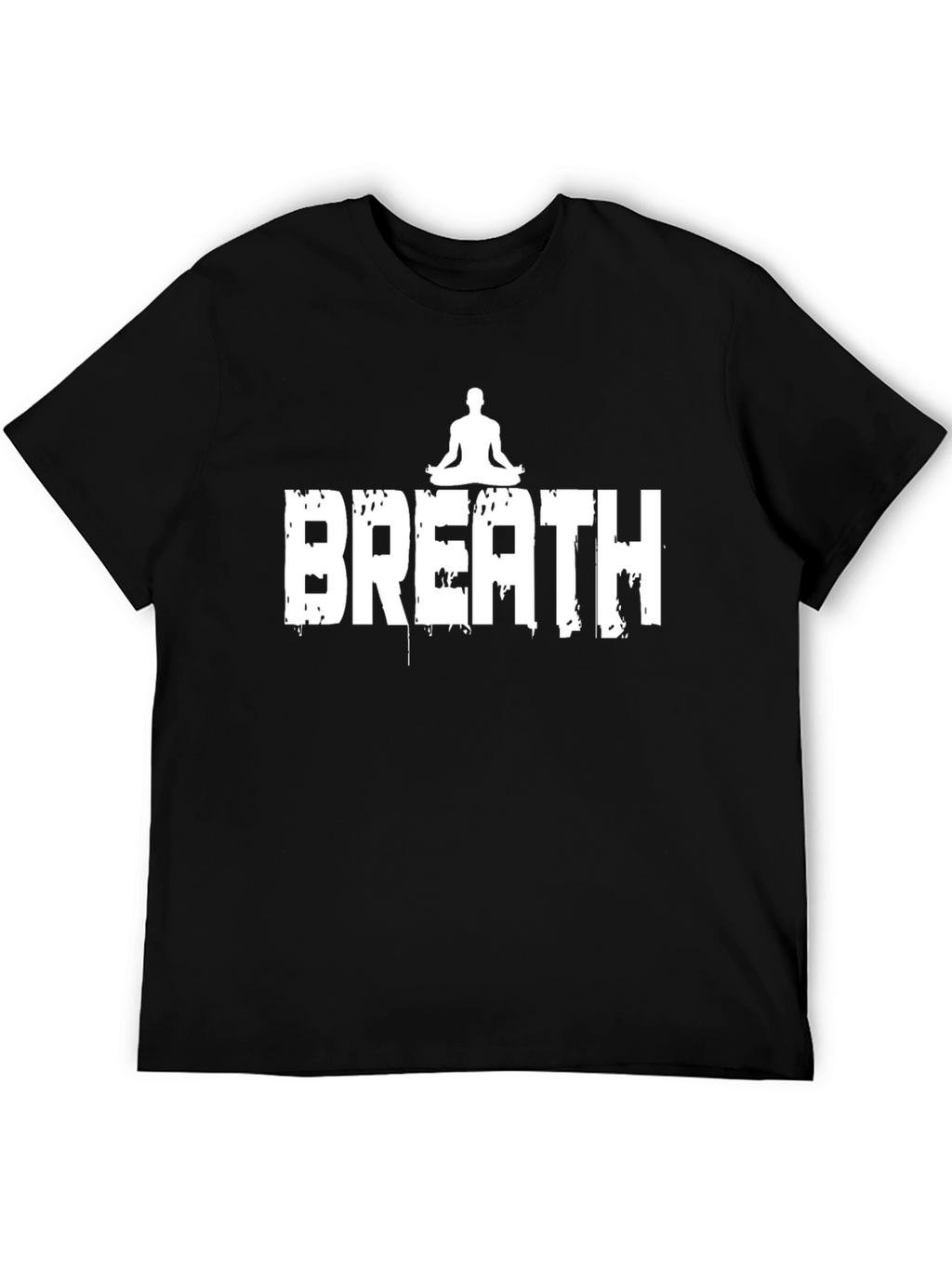 Breath Yoga Graphic Tee - Black Cotton T-Shirt