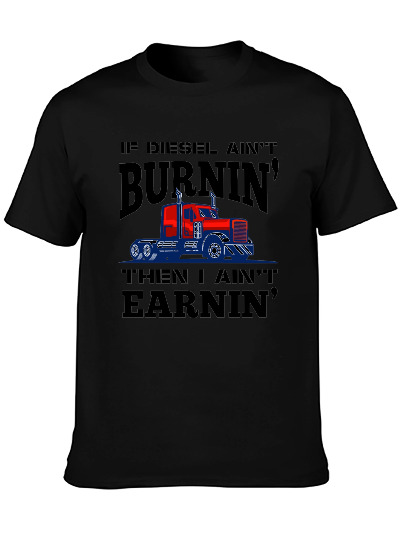 Diesel Burnin Trucker T-Shirt - Mens Black Tee