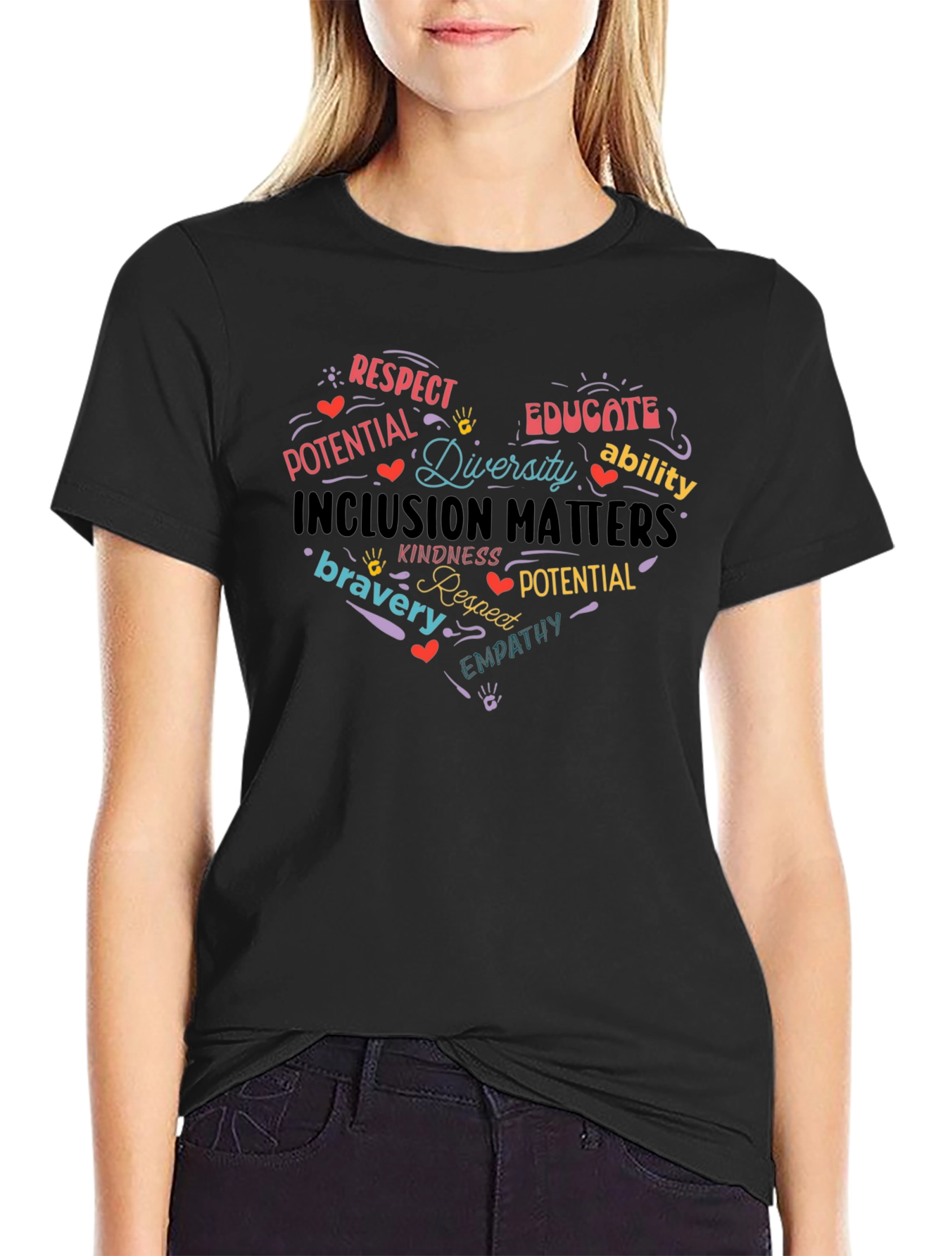 Inclusion Matters Heart T-Shirt - Respect Diversity Empathy