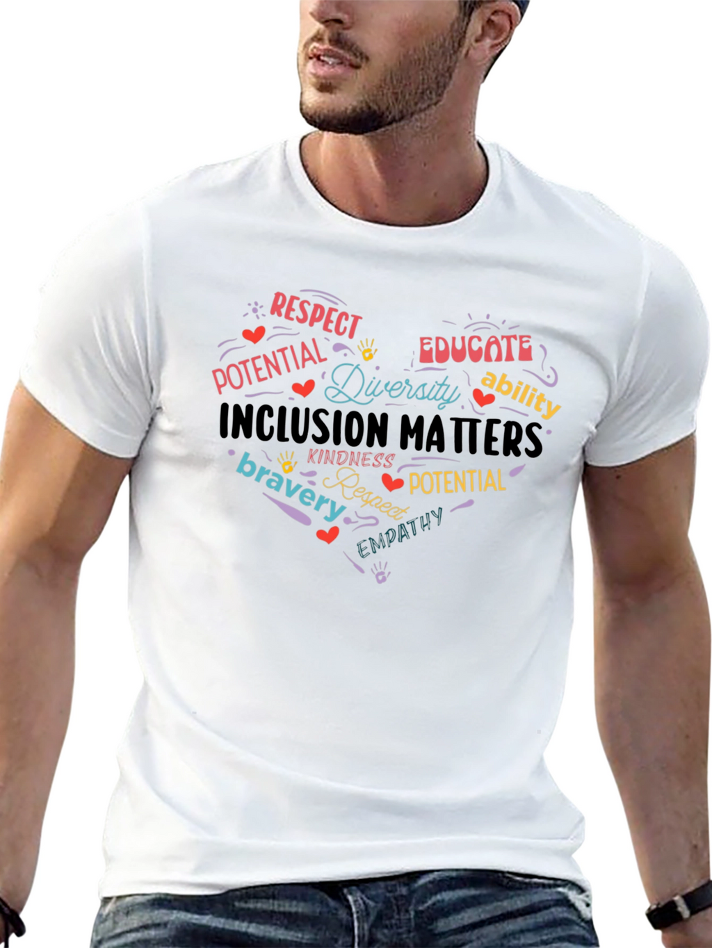 Inclusion Matters Heart T-Shirt - Respect Diversity Empathy