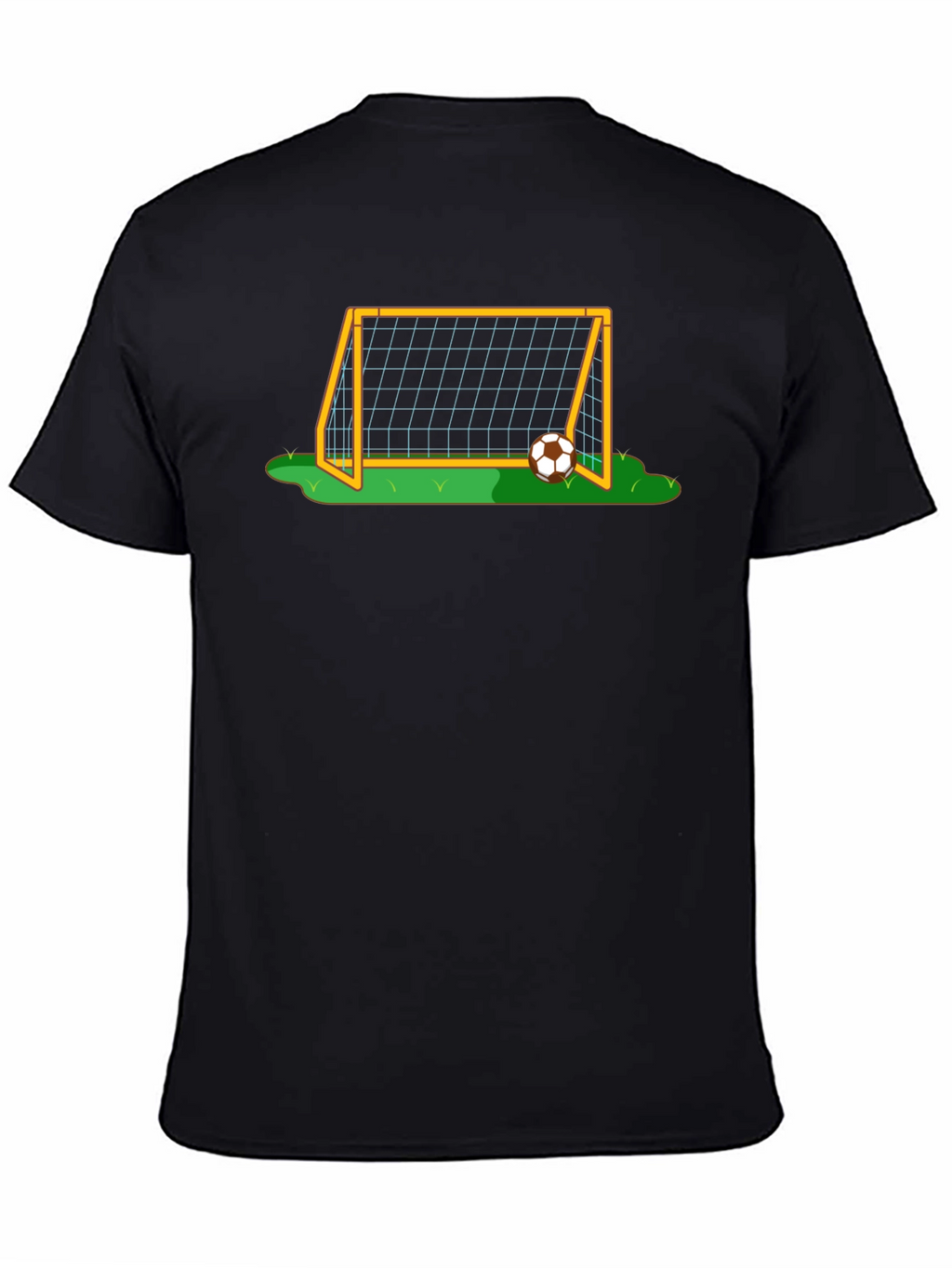 Soccer Goal Graphic Tee - Black Cotton T-Shirt